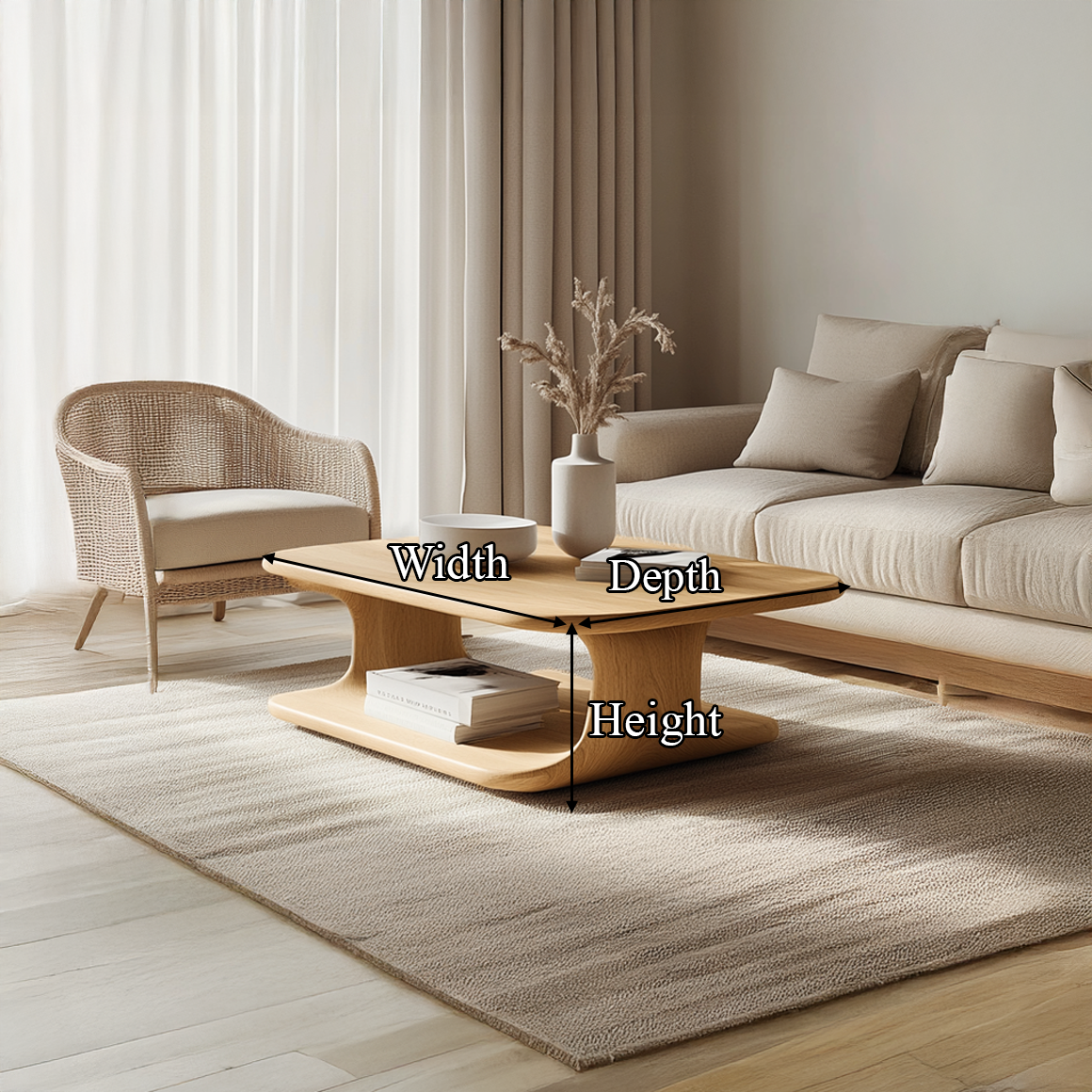 Scandinavian Modern Coffee Table Living Room Family Room SINLSACF233