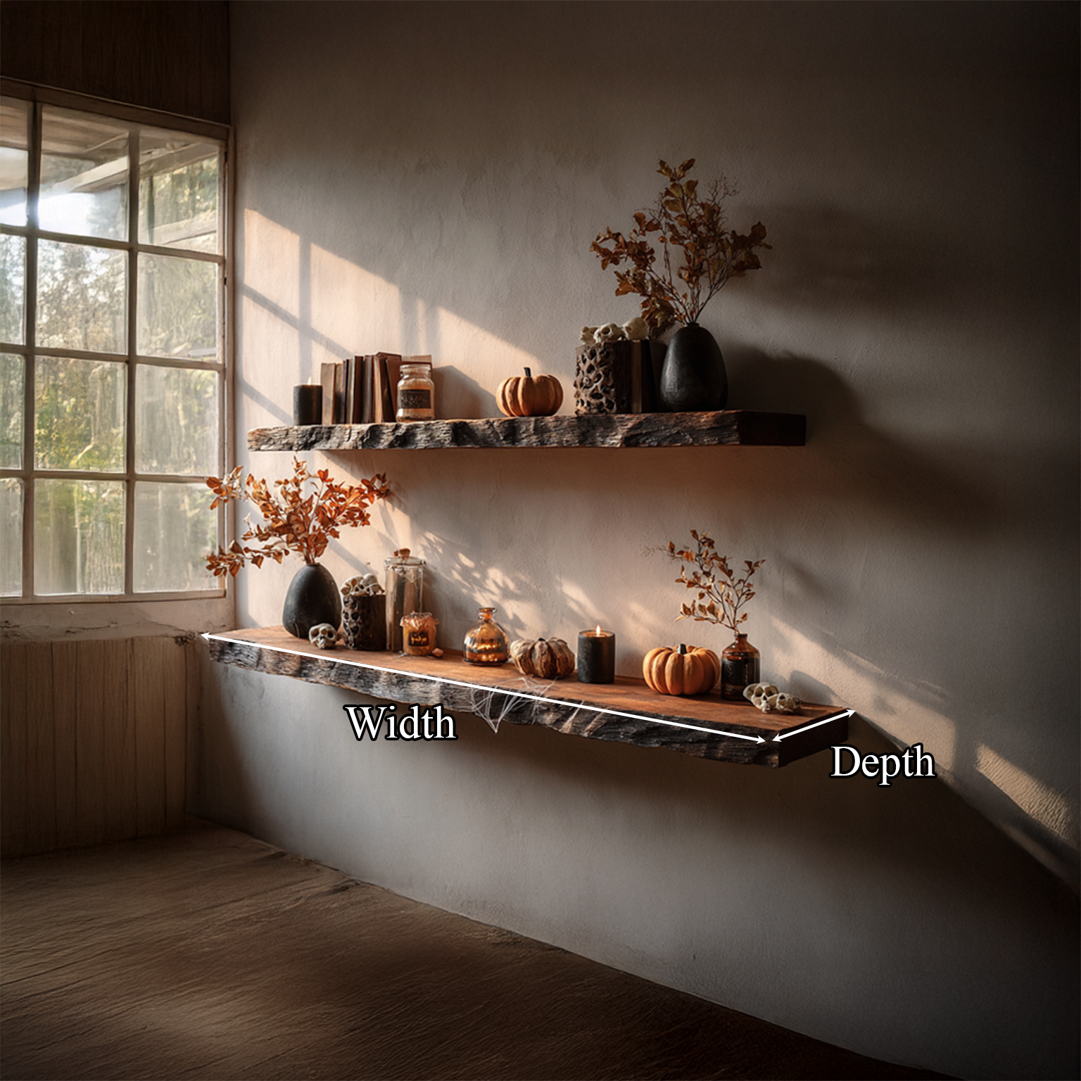 Rustic Floating Shelf Halloween Living Bedroom SINLSAFL100