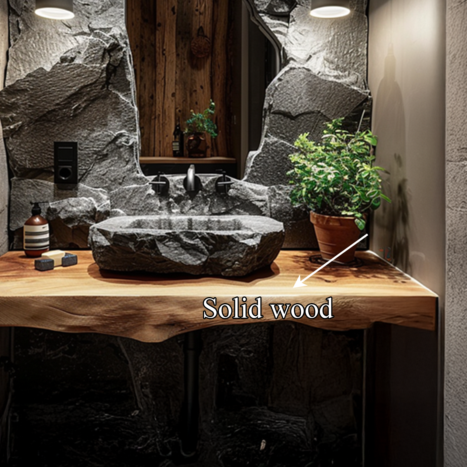 Rustic Floating Shelf Vanity Washroom SINLSABRV086