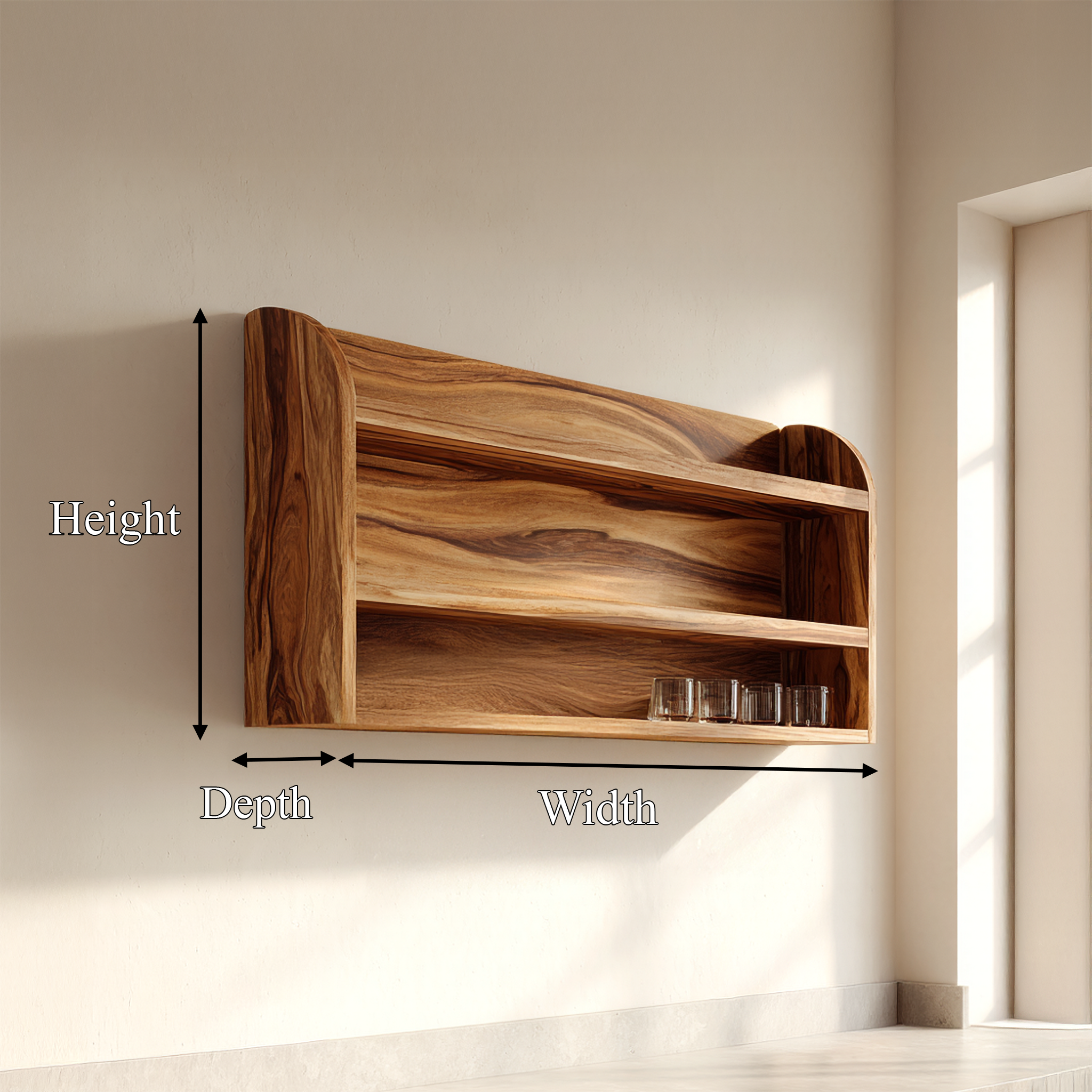 Rustic Floating Storage Shelf For Kitchen Or Pantry Space SINLSAKC008