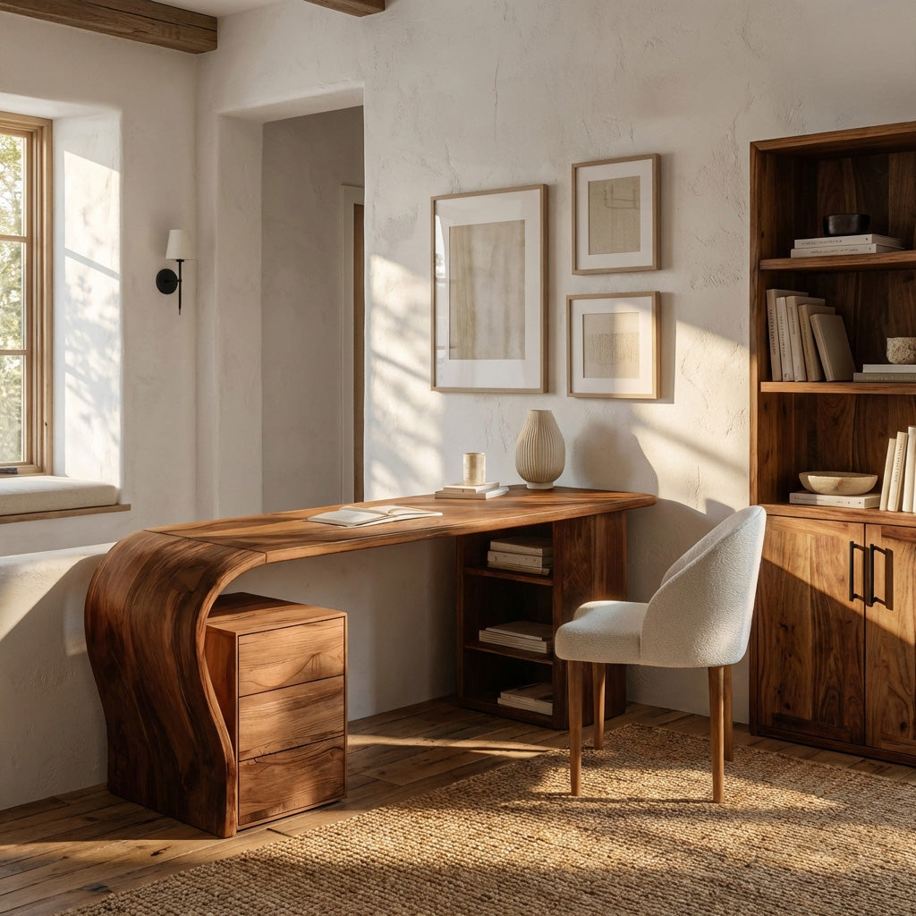 Contemporary Writing Desk With Open Shelf For Home Office RTTHHNDE100