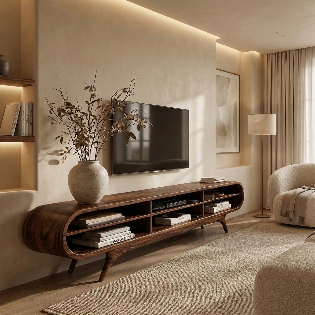 Scandinavian Natural Wood TV Cabinet For Living Room Interior RTTHHNTVC094