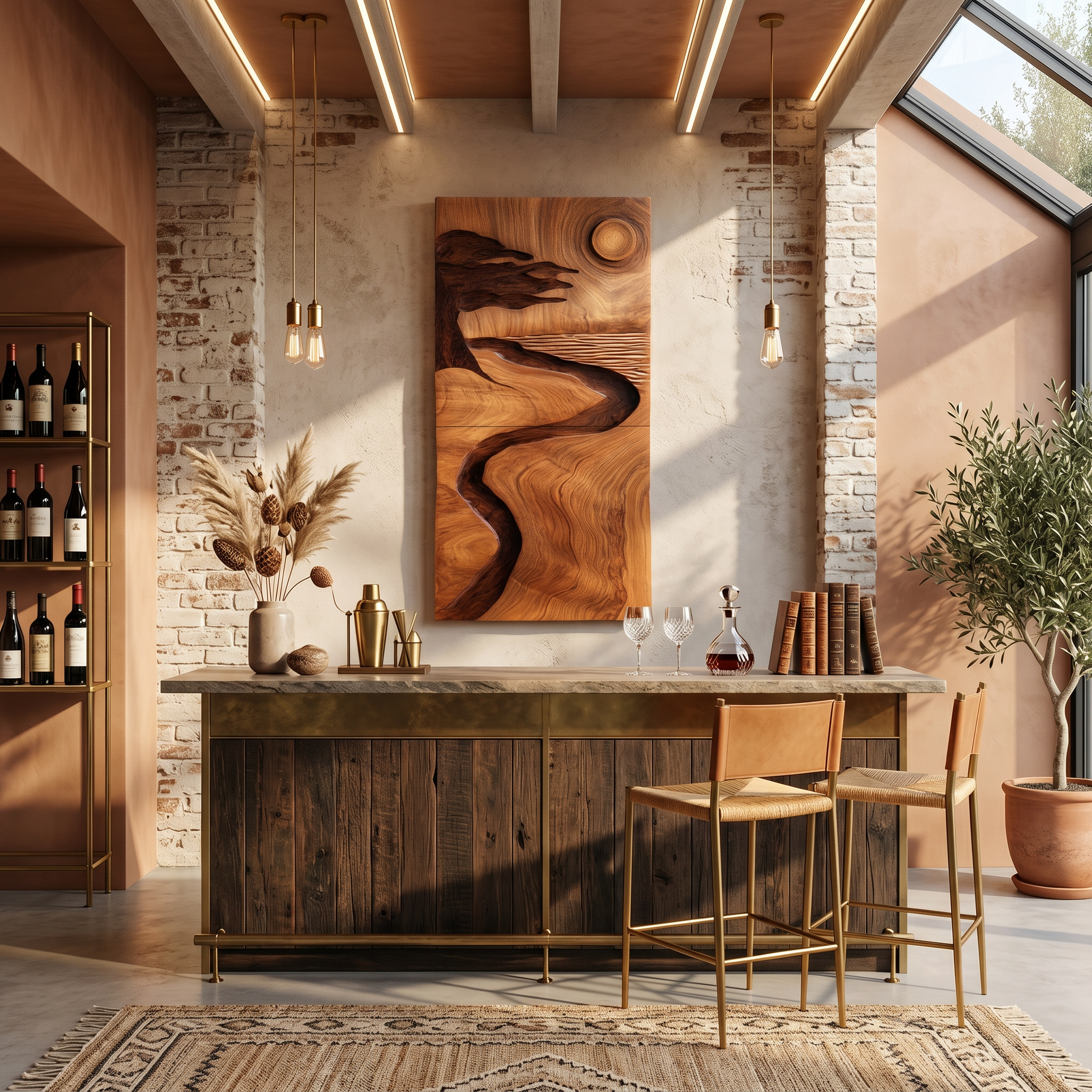 Organic Desert Wood Wall Art For Minimalist Contemporary Interior Design SILDTTRWA089