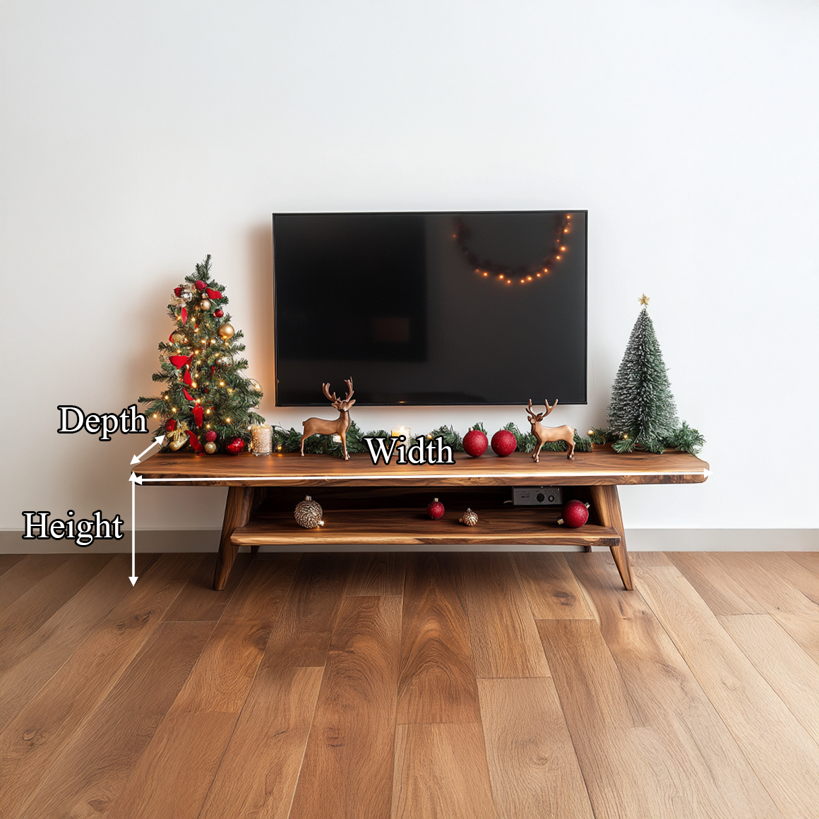 Rustic TV Console Table Christmas Holiday Entryway SINLSACS296