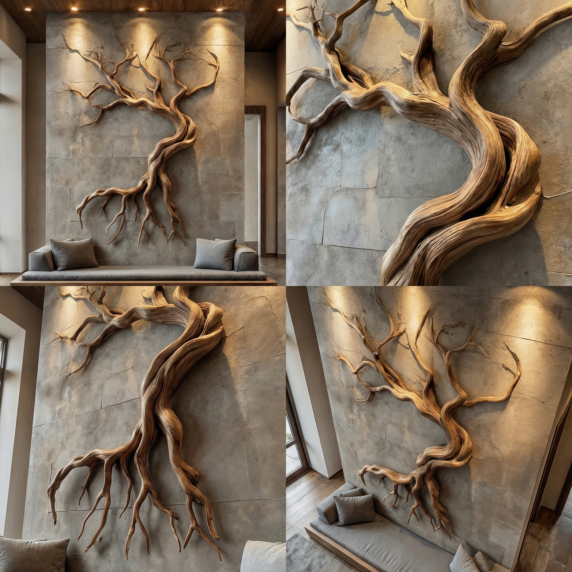Modern Tree Branch Sculpture Wall Decor Living Room SINLKIWD058