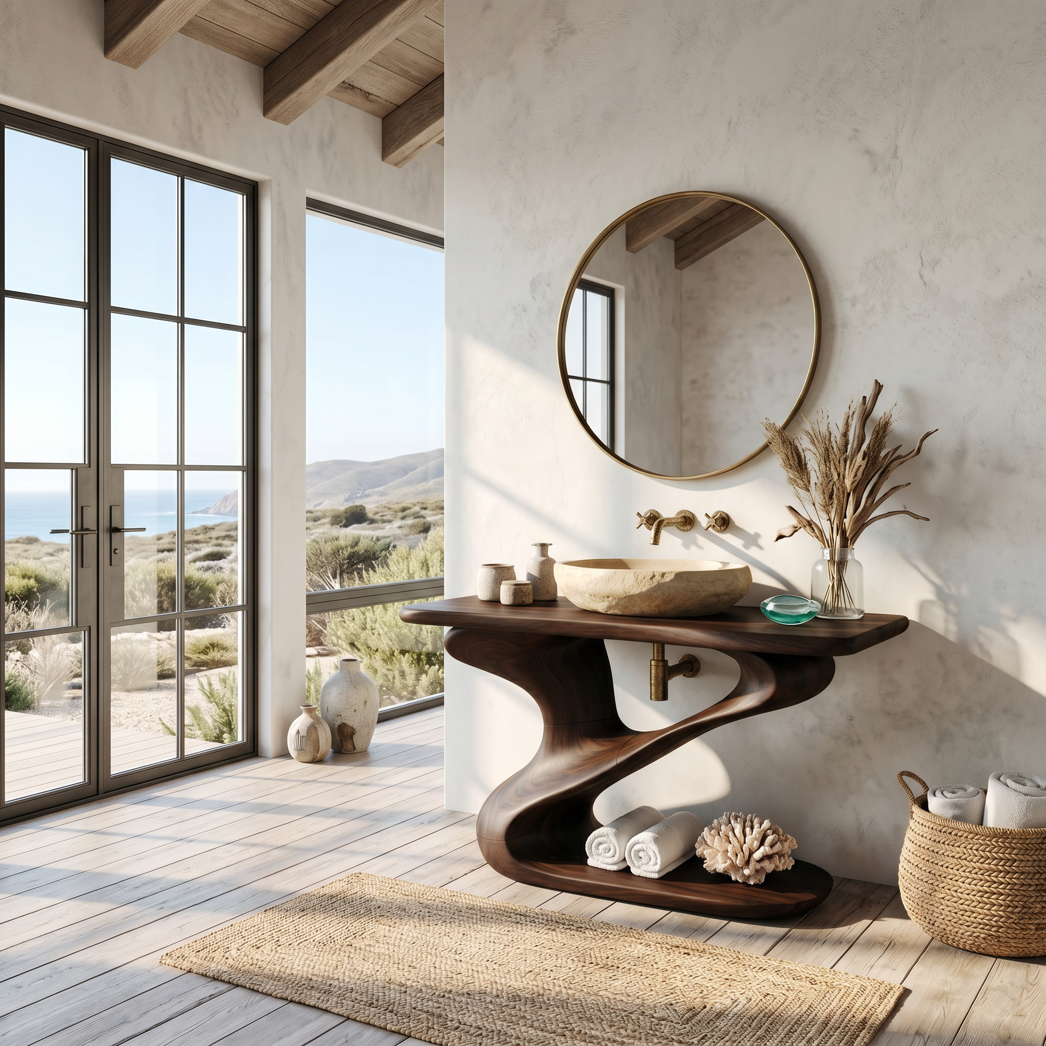 Rustic Live Edge Vanity For Natural Bathroom Design SILDTTNBRV005