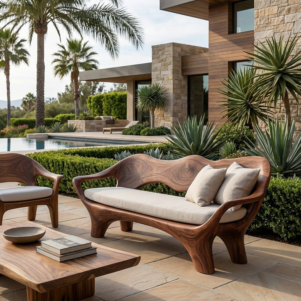 Luxury Sculptural Wooden Sofa For Living Room  RTTHTTSF038