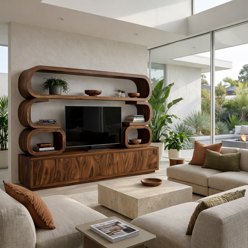Contemporary Wooden TV Cabinet For Home Living Space RTTHTTTVC080