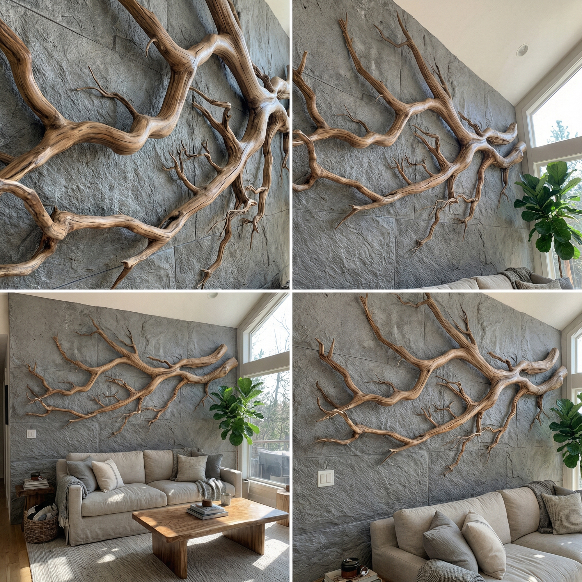 Modern Farmhouse Driftwood Branch Wall Decor Living Room SINLKIWD060