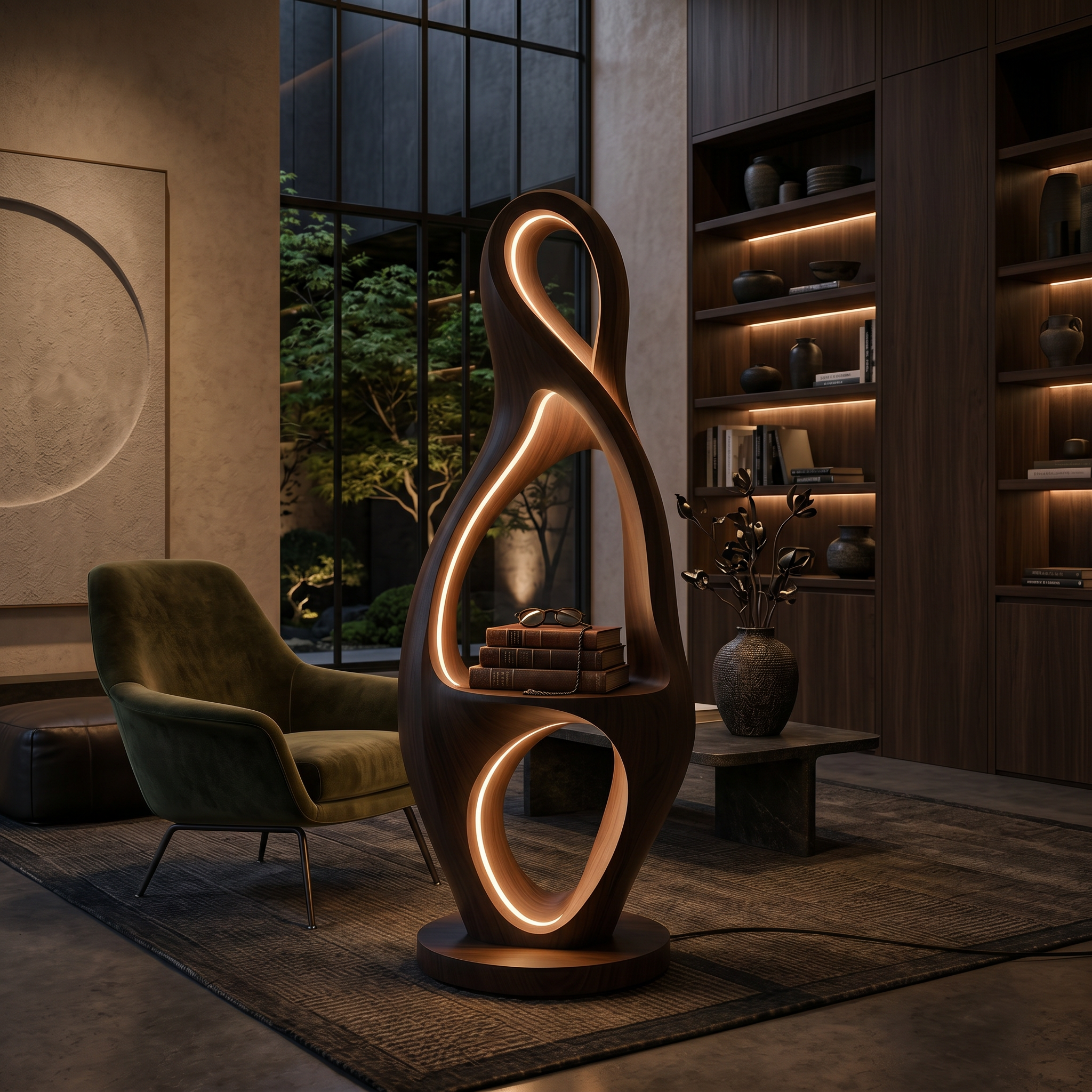 Organic Loop Lamp With Shelf For Living Room SILDTTNLAM021