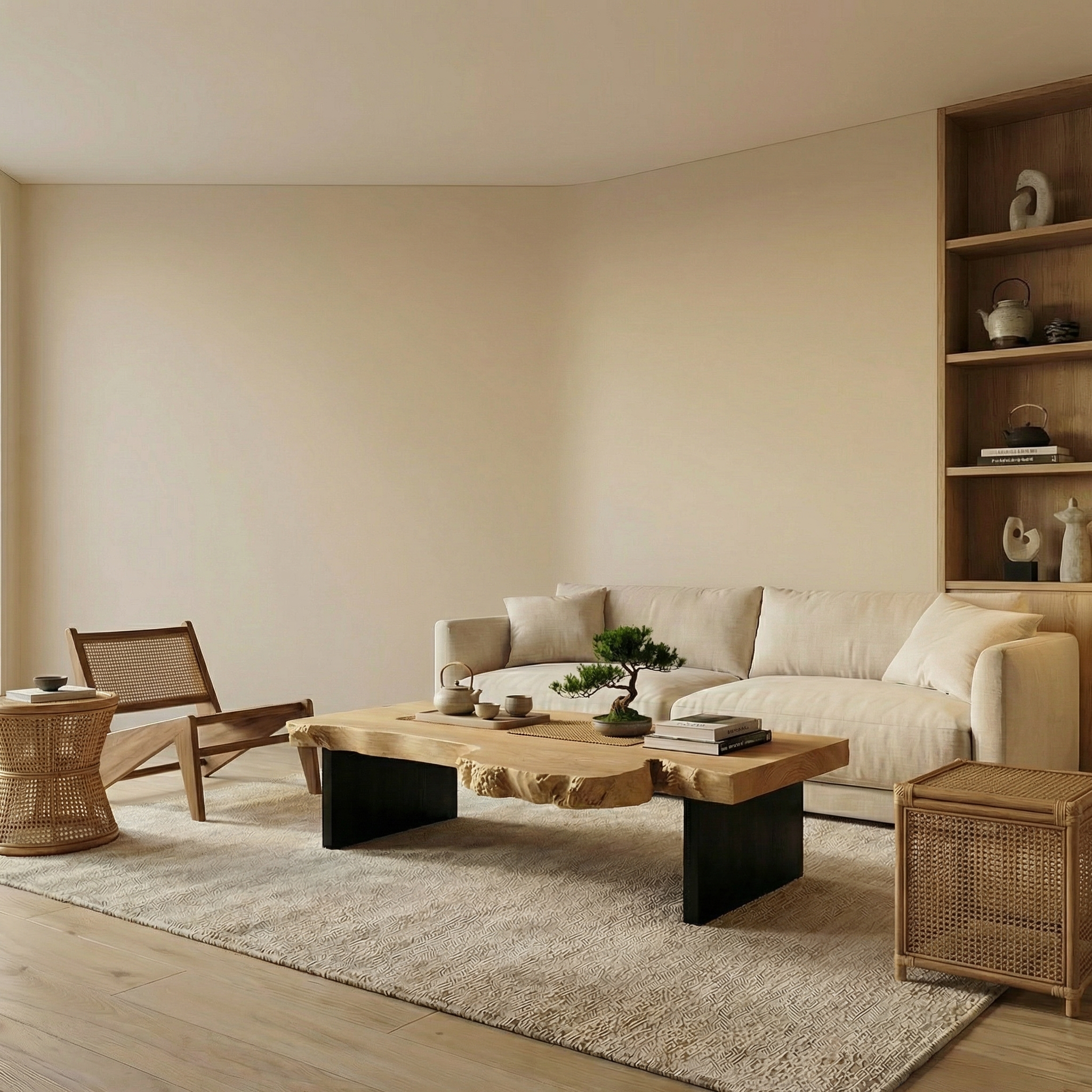 Modern Rustic Solid Wood Coffee Table For Living Room SINLSACF349