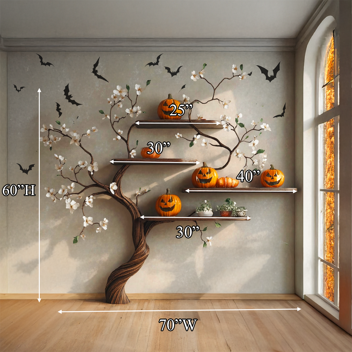 Tree Branch Bookcase Decor Home Halloween SINLSAHW003