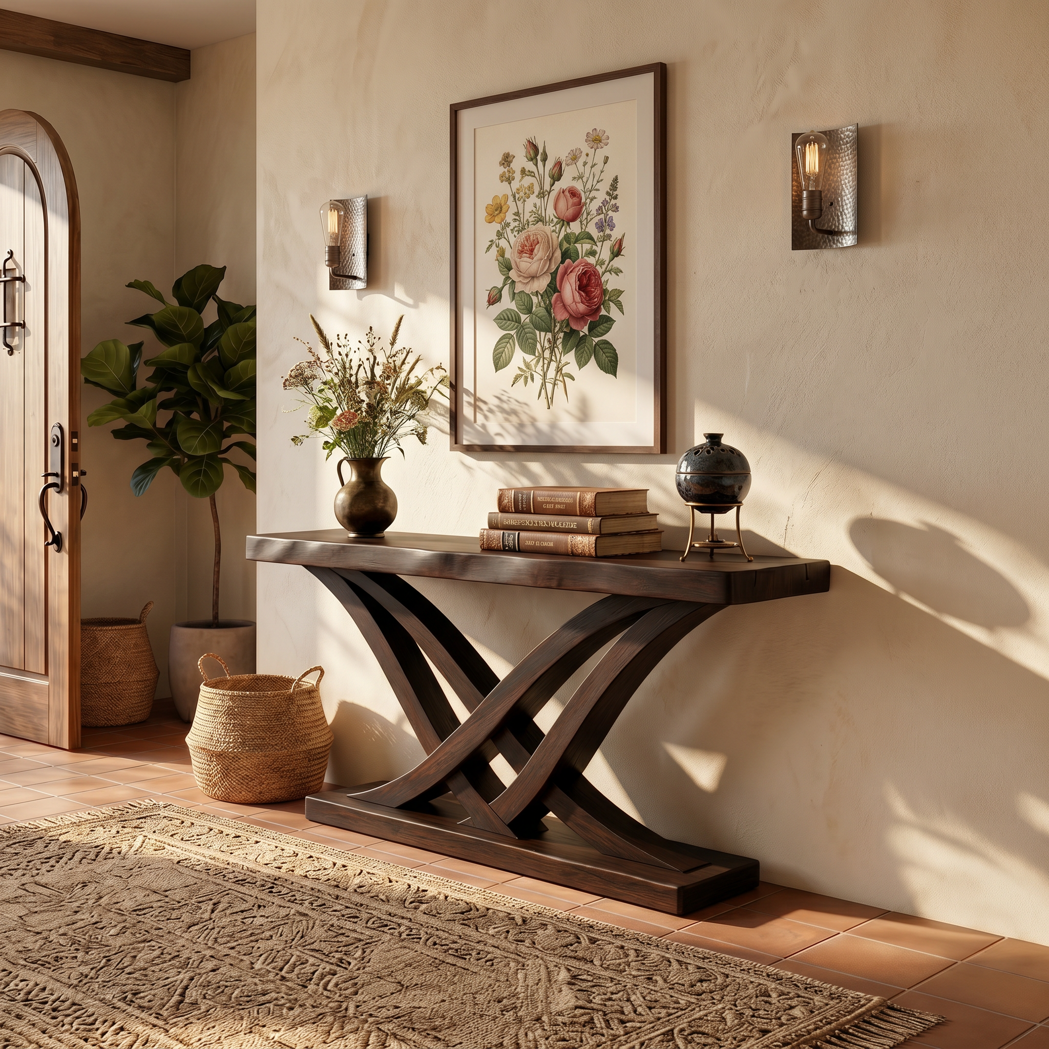 Organic Branch Base Console Table Contemporary Entryway SILDTTRCS107