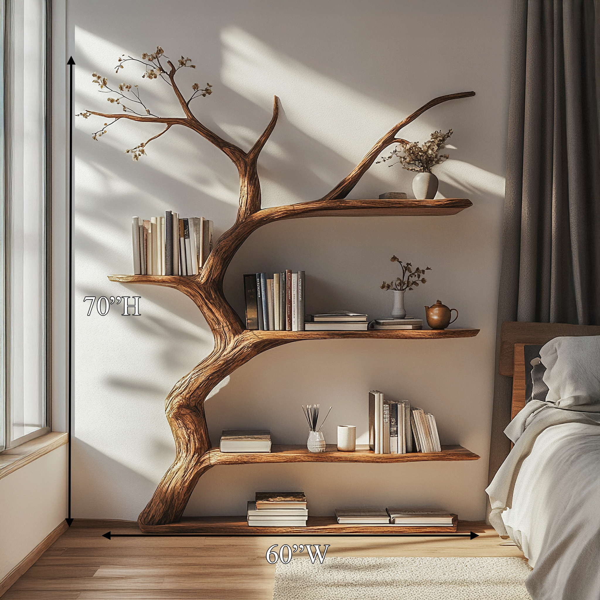 Rustic Sculptural Wall Shelf For Studio Or Reading Room SINLSATB699