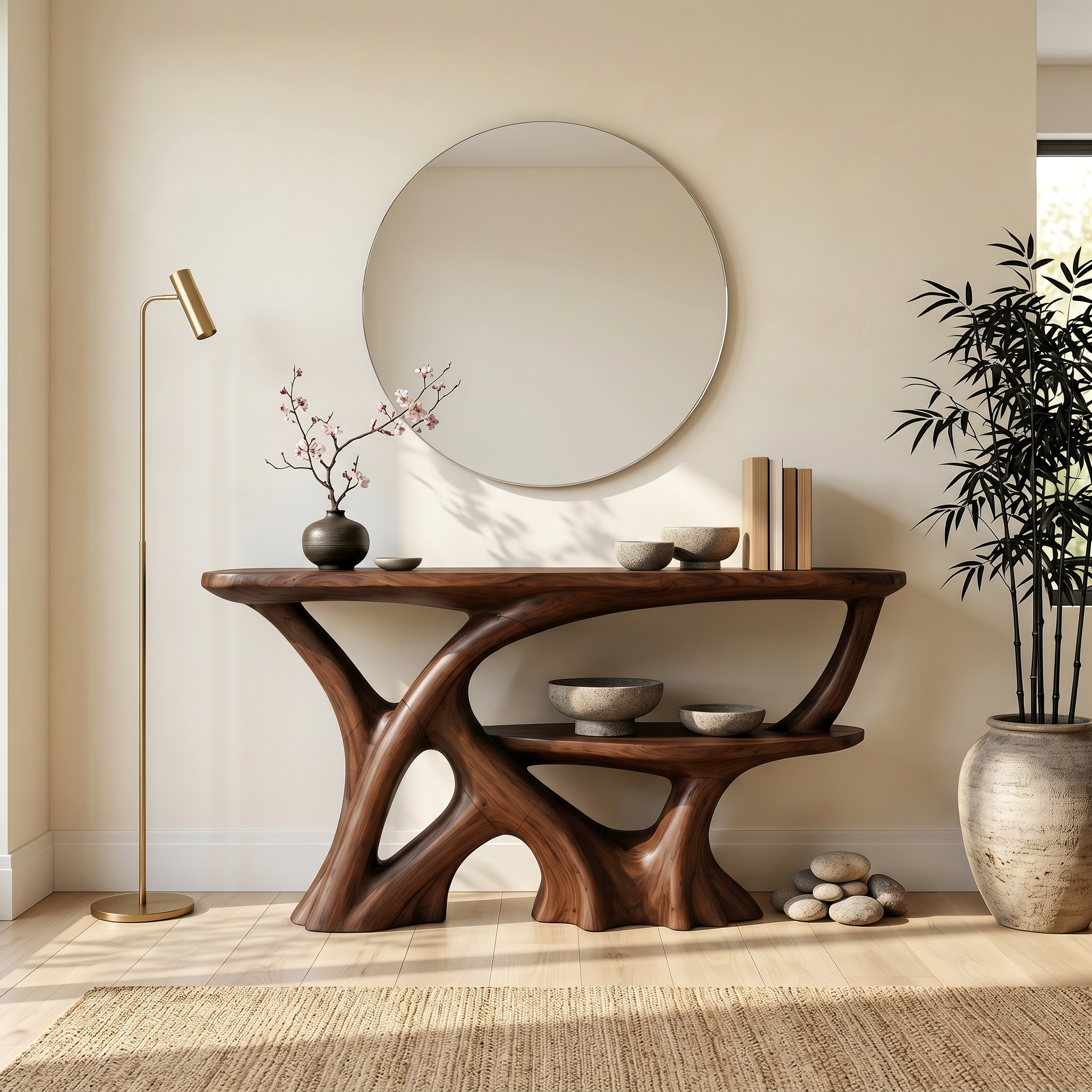 Organic Root Base Console Table Luxury Entryway SILDTTRCS077