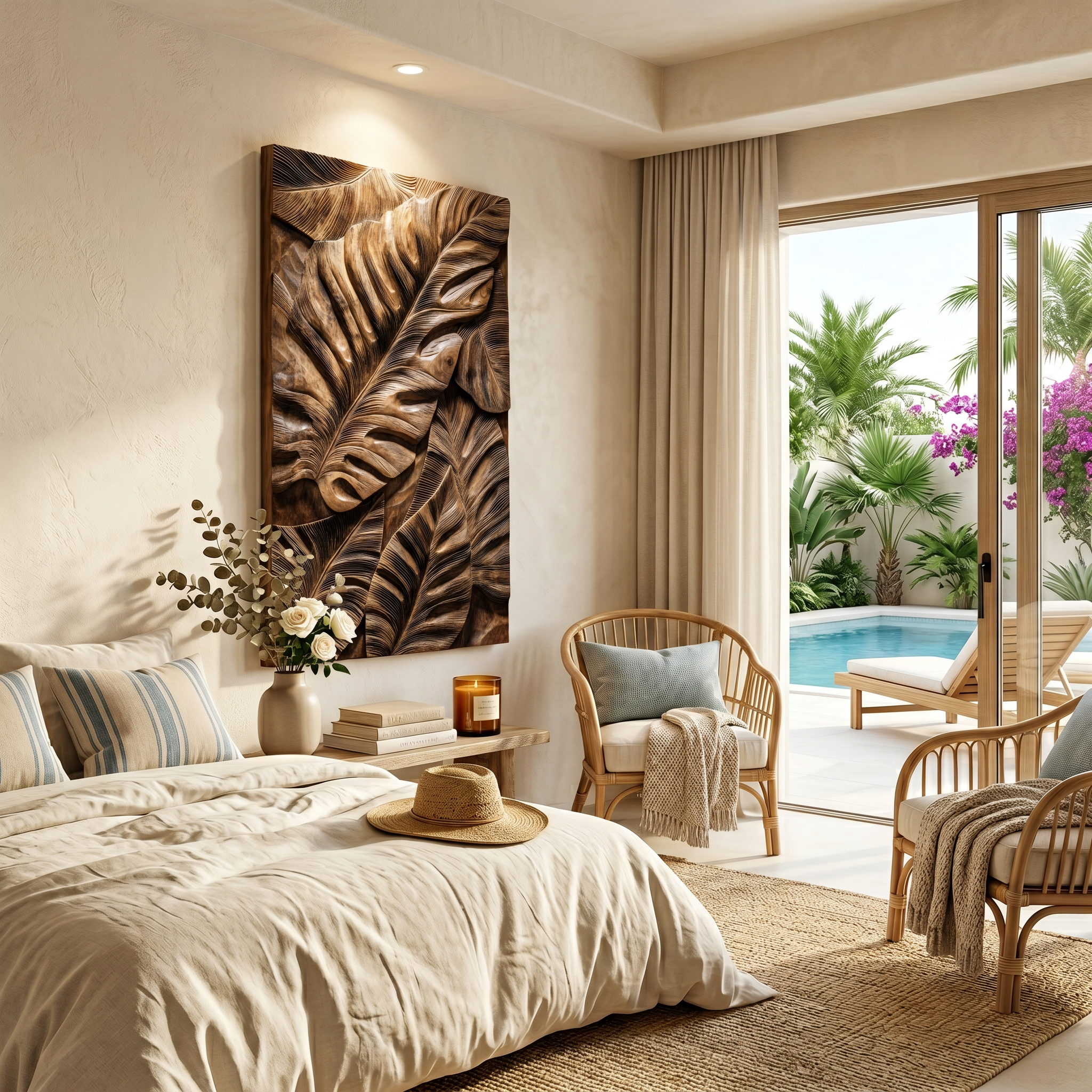 Industrial Wall Art With Leaf Relief Design For Entryway SILDTTRWA141