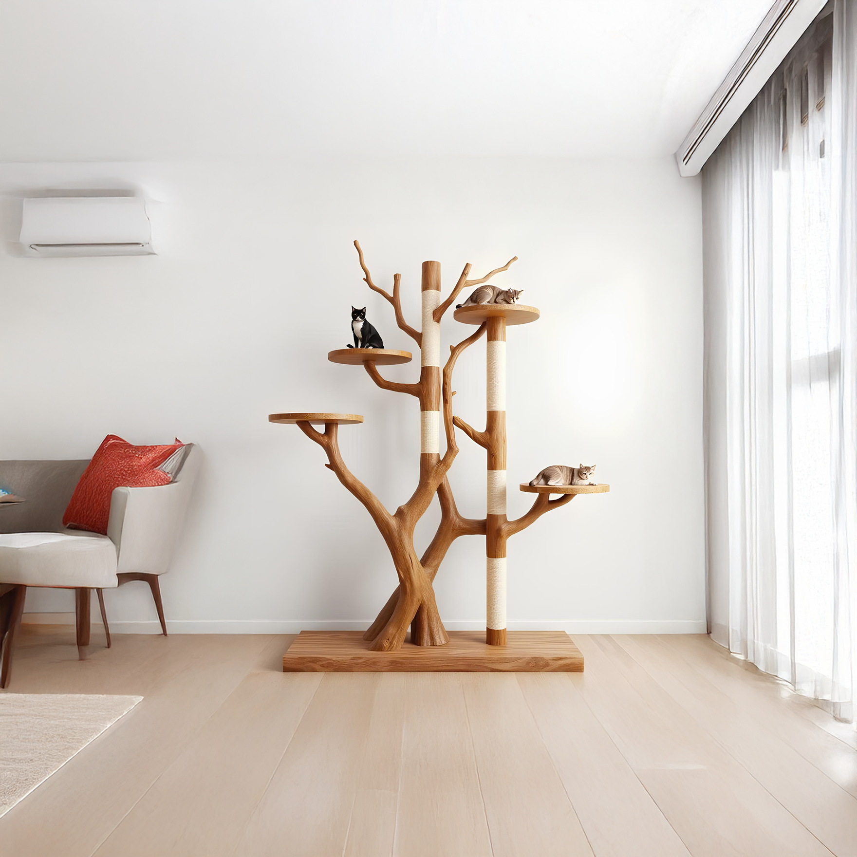 Rustic Tree Cat Tower Modern Living Room SINLSATT028
