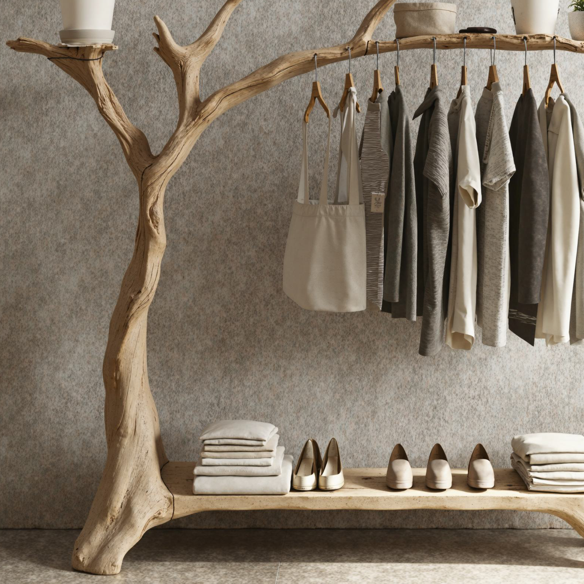 Tree Branch Shoe Rack For Closet Coat Rack With Shelf Rack For Shoe SINLTB100