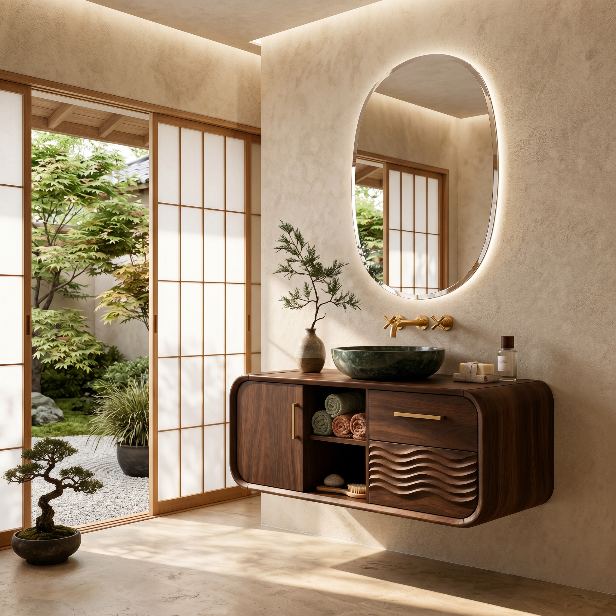 Mid Century Floating Vanity With Storage For Bathroom SILDTTNBRV057