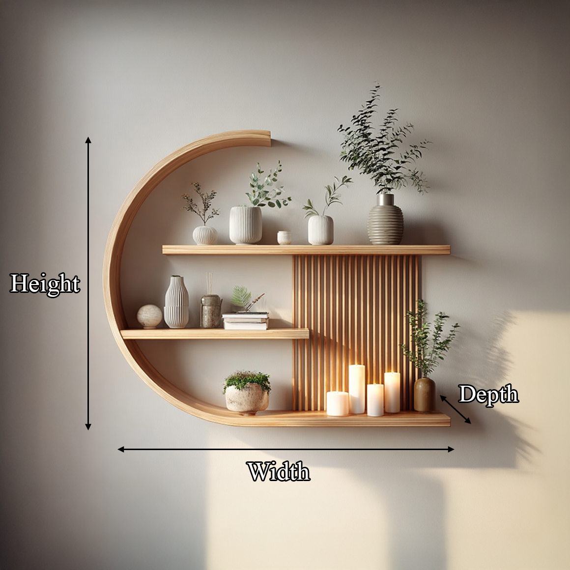Japandi Minimal Wall Shelf Living Room And Calm Space SINLSAFL231