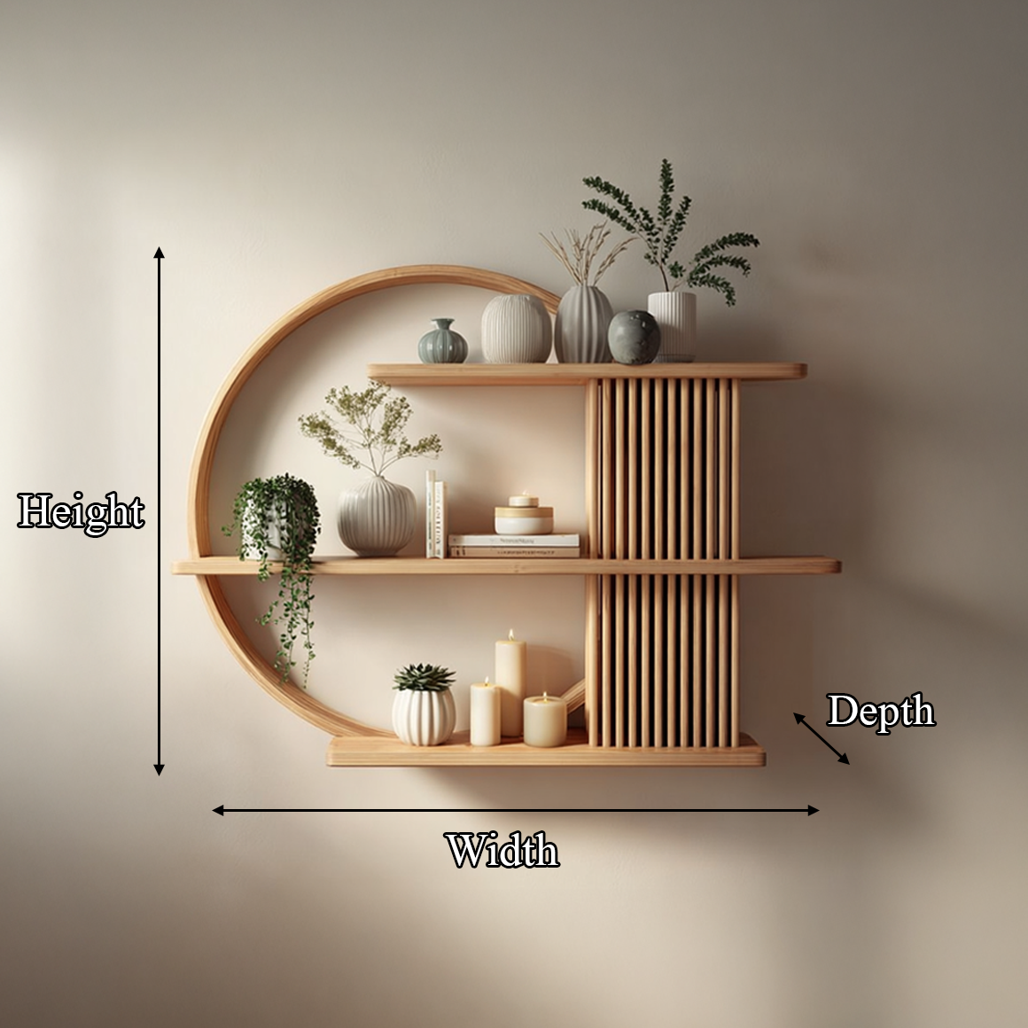 Japandi Minimal Display Shelf Living Room And Reading Room SINLSAFL232