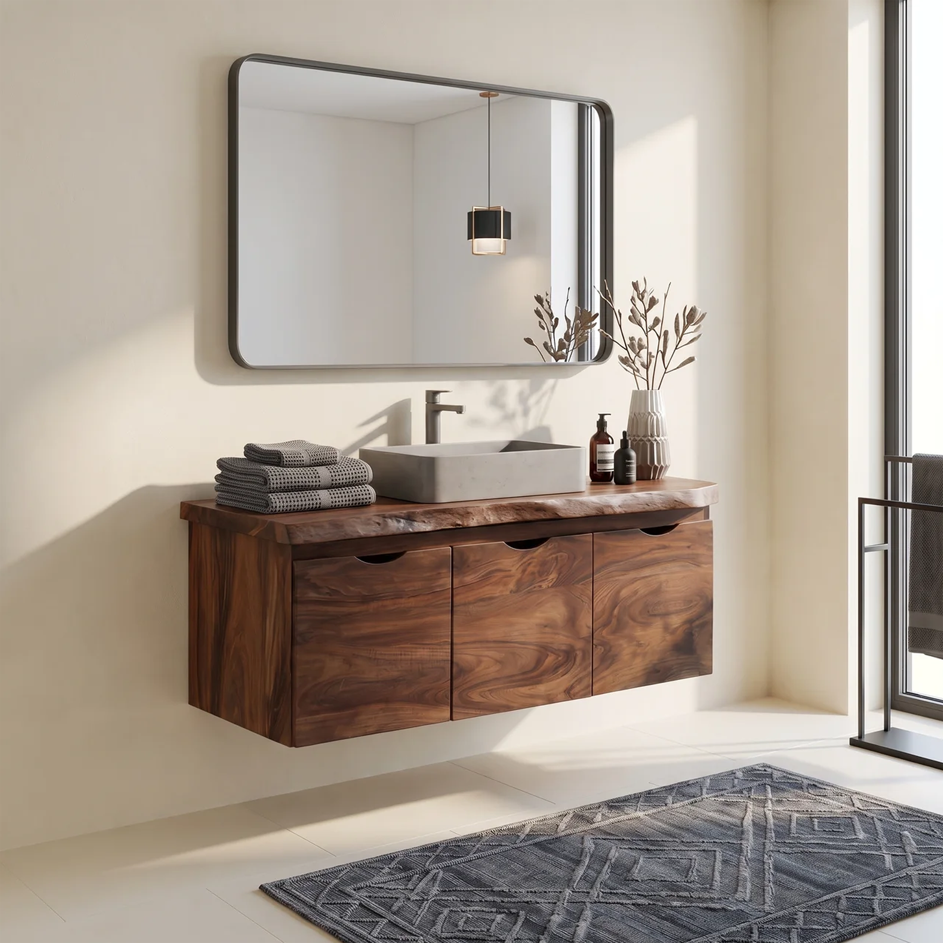 Minimalist Double Sink Vanity Garden Bathroom SILDTTRBRV180