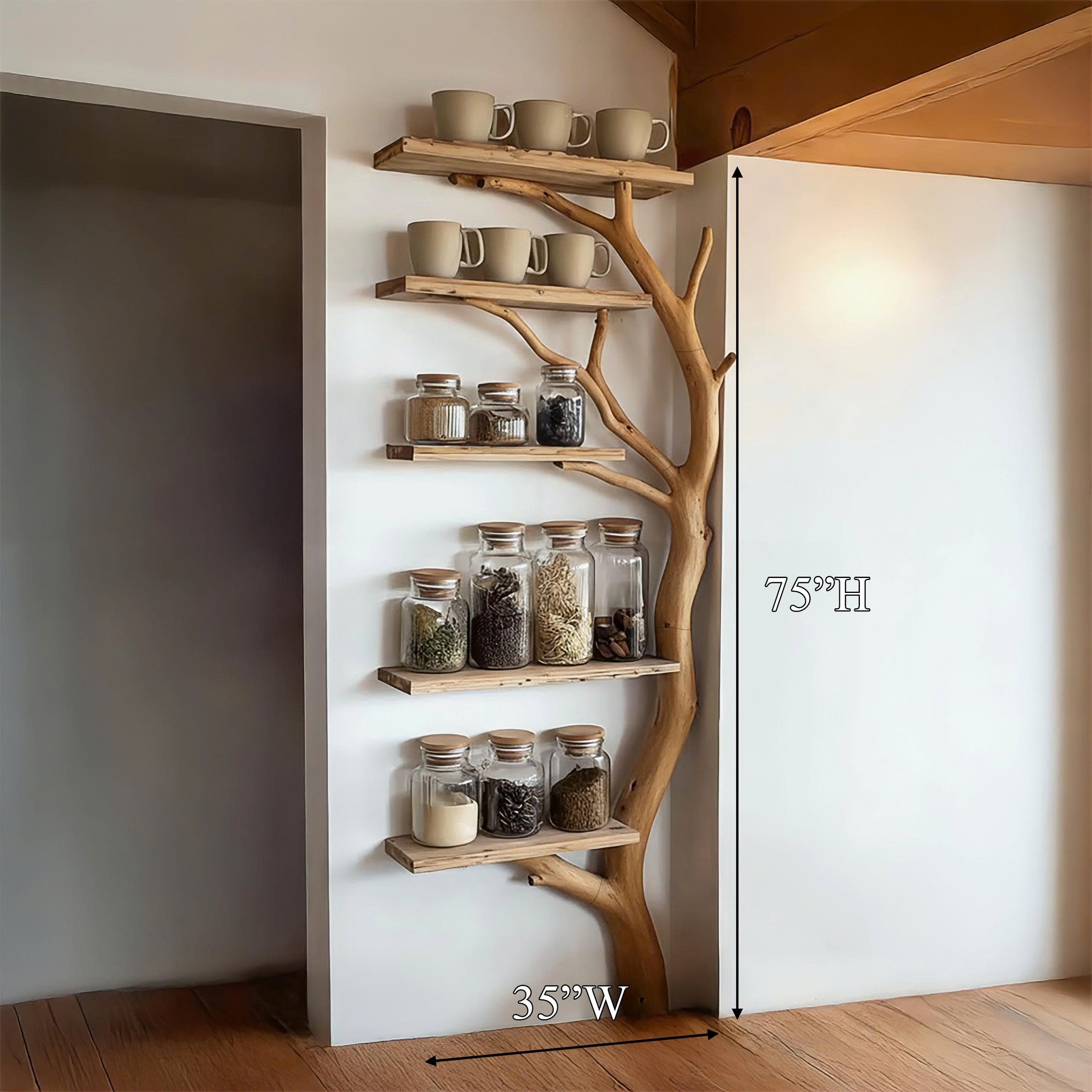 Sculptural Branch Kitchen Storage Shelf Kitchen Interior Pantry Display SINLSATB618
