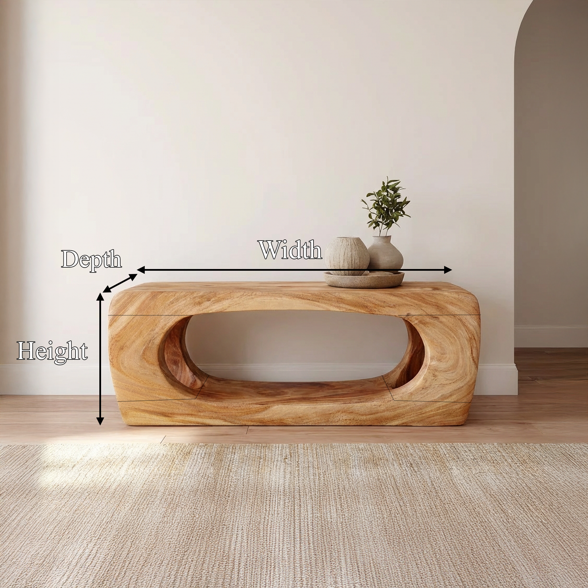 Rustic Natural Form Bench For Hallway And Living Room SINLSARS078