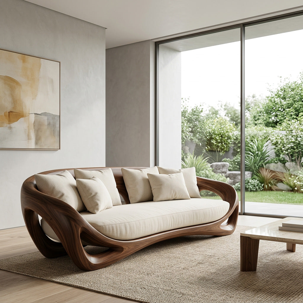 Contemporary Organic Wood Sofa For Living Room RTTHHNSFA039