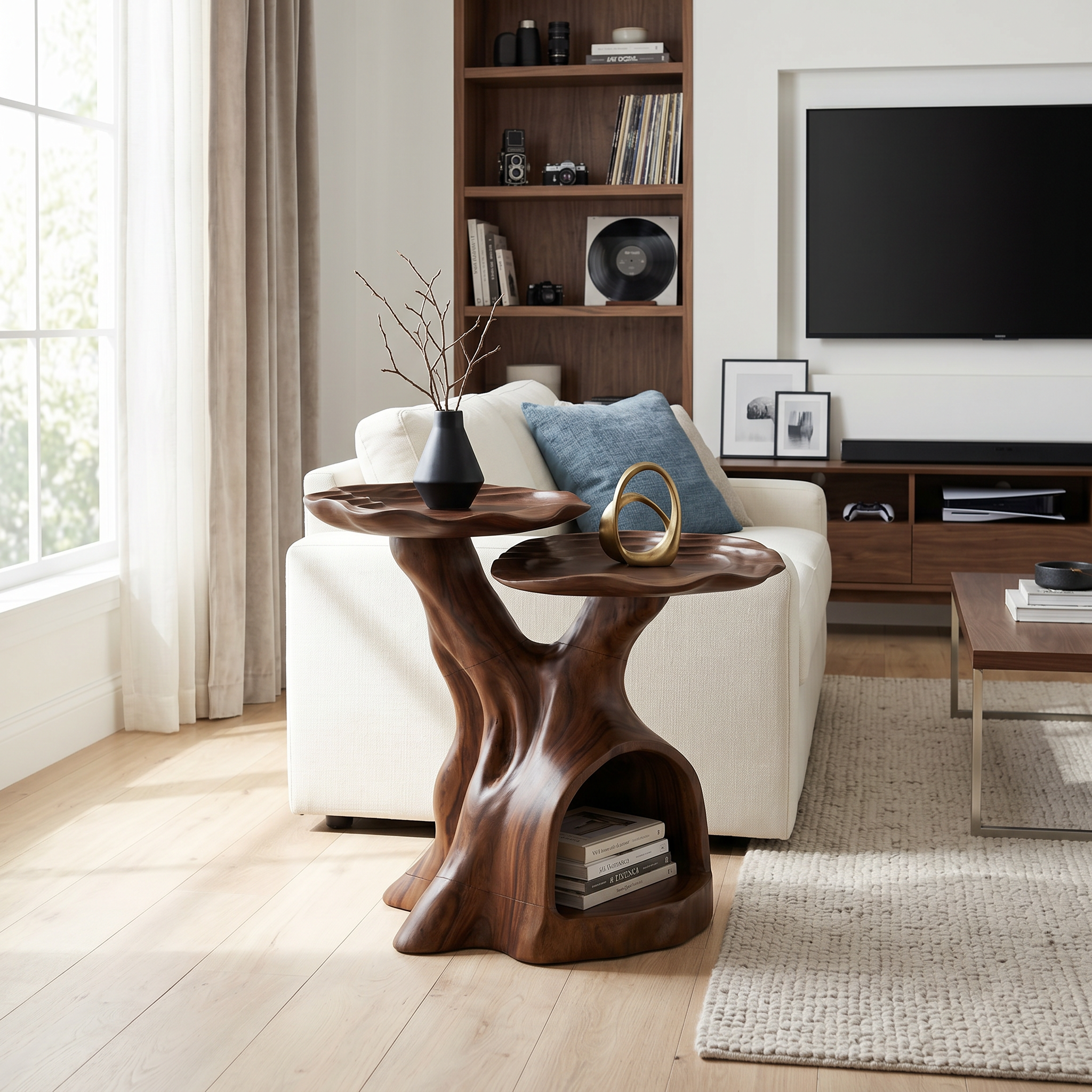 Contemporary Dual Tier Side Table Designer Residence SILDTTRSTA038