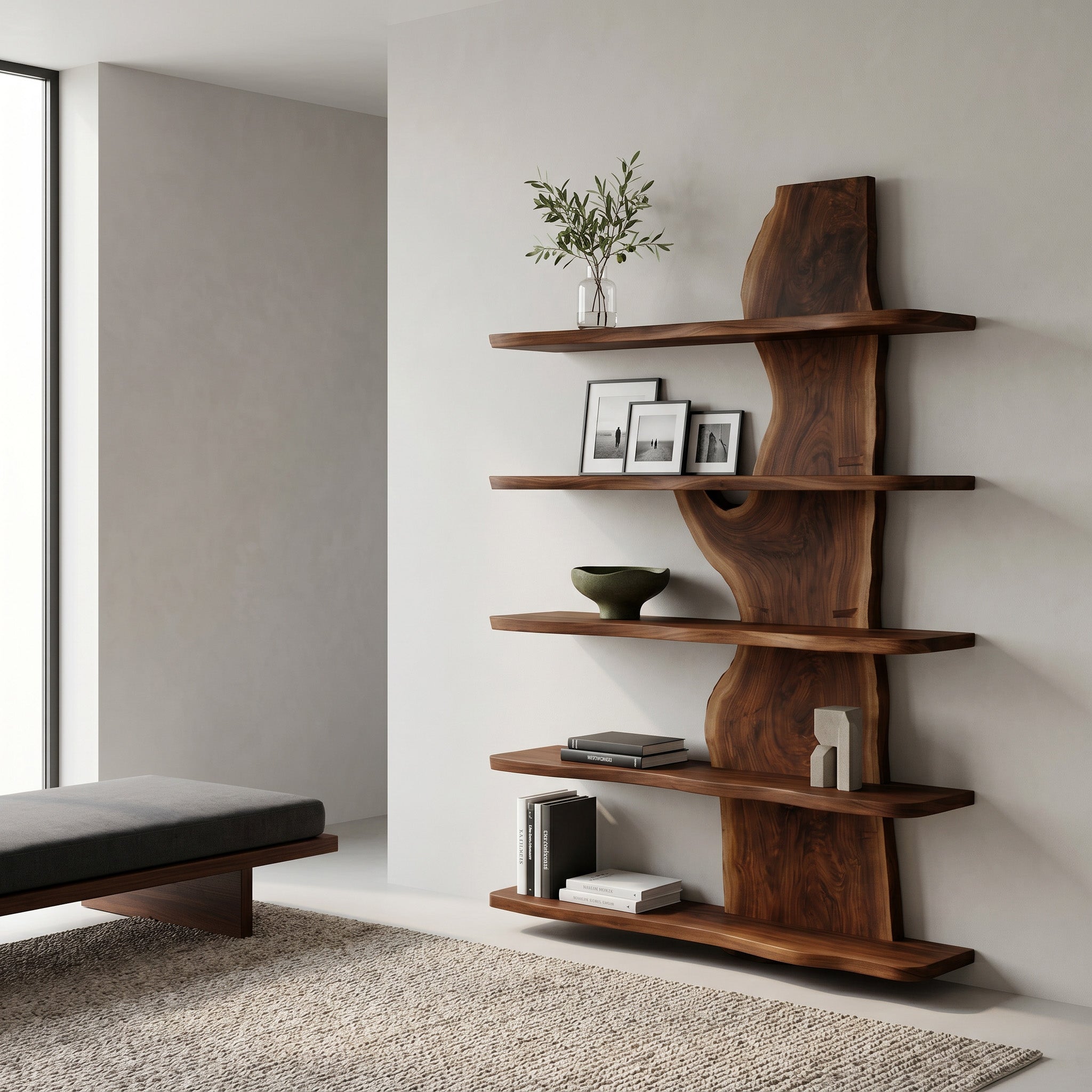 Handcrafted Natural Wood Standing Shelf For Home Storage RTTHHNSS019