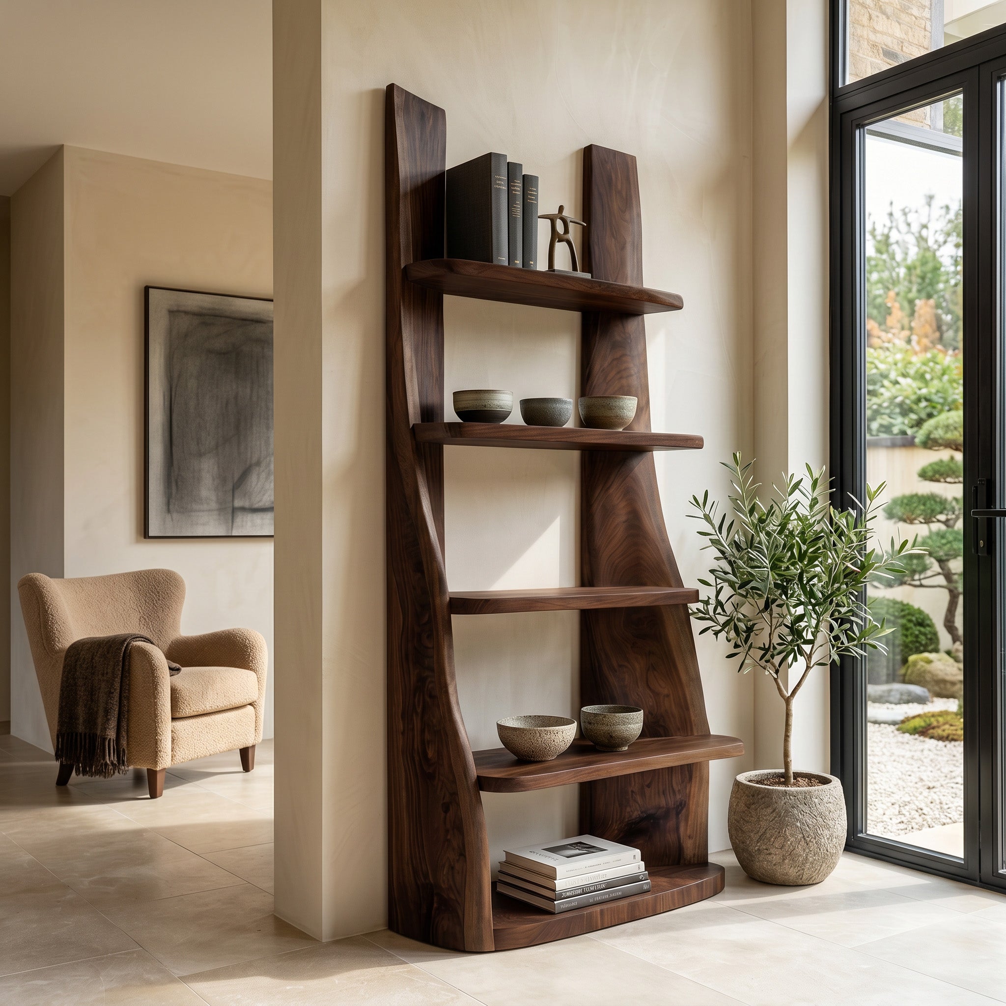 Mid Century Wooden Bookshelf For Apartment Living Room RTTHHNSS027