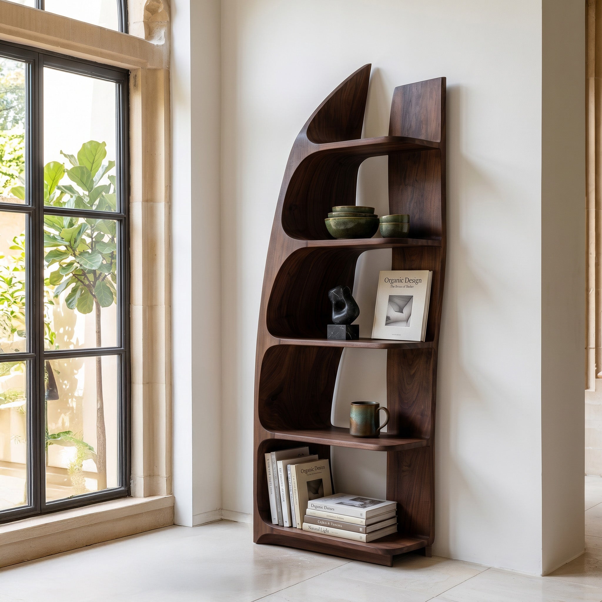 Organic Sculptural Wooden Standing Shelf For Hallway Decor RTTHHNSS028