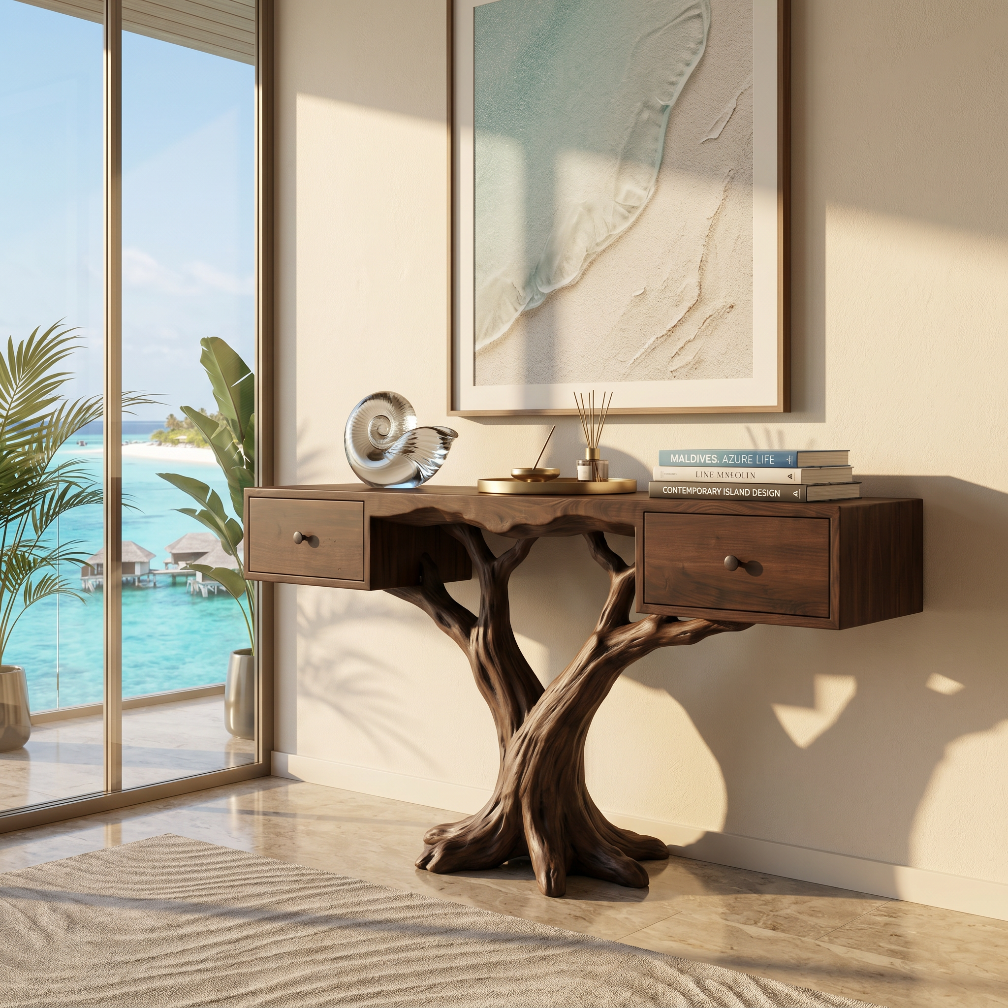 Organic Live Edge Console Table Contemporary Hallway SILDTTRCS091