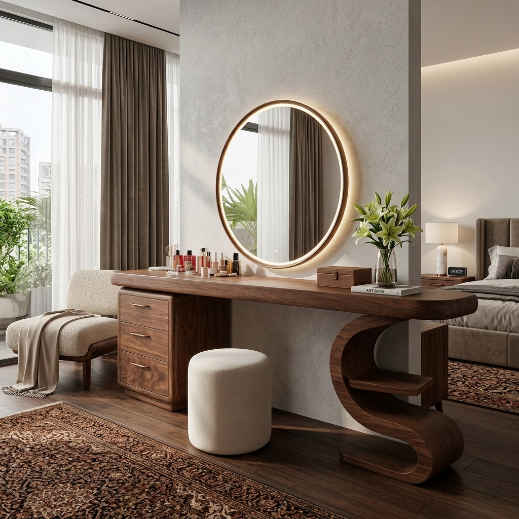 Modern Sculptural Vanity Table For Dressing Area SITHTTMV021