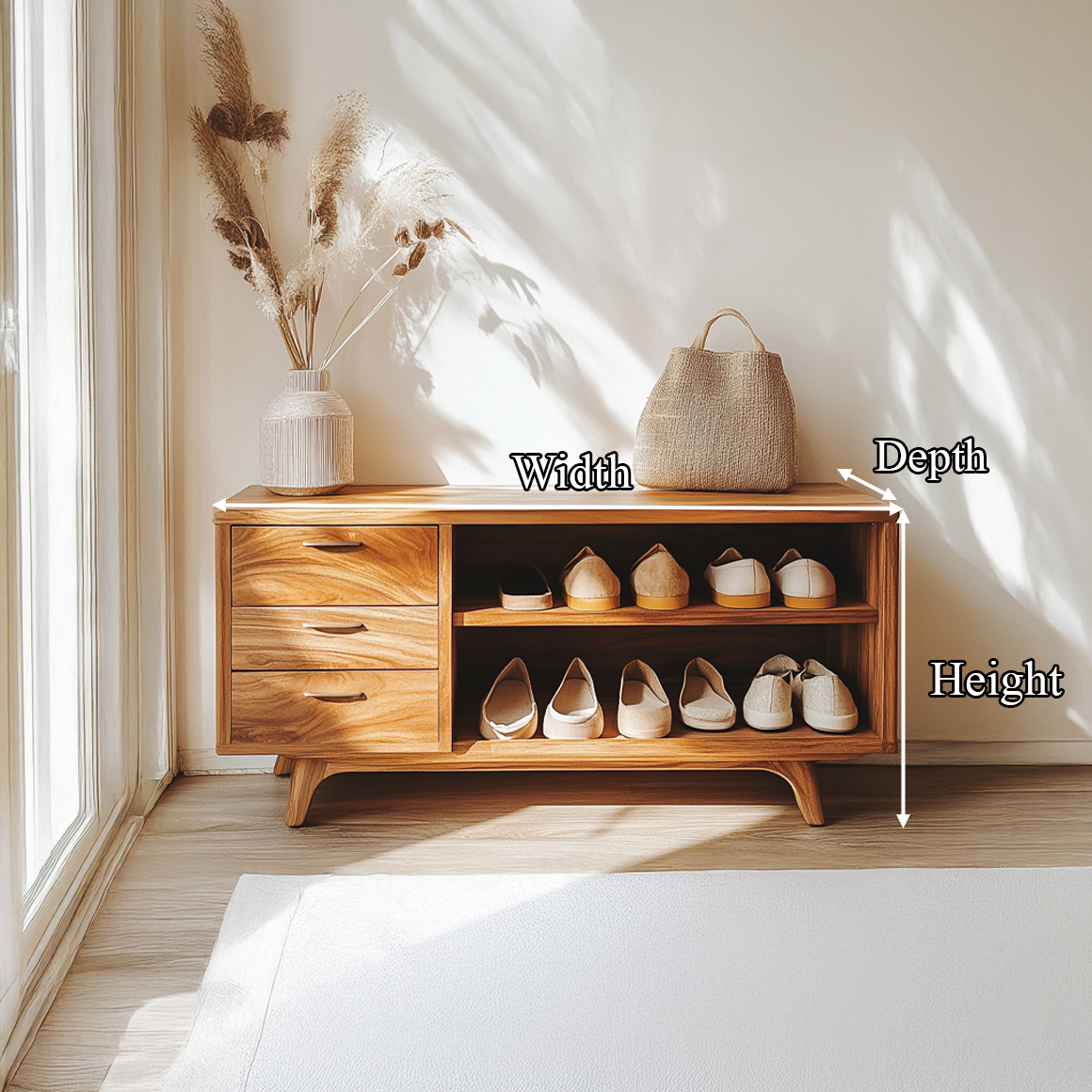 Mid Century Organic Shoe Storage Entryway And Studio SINLSASB070