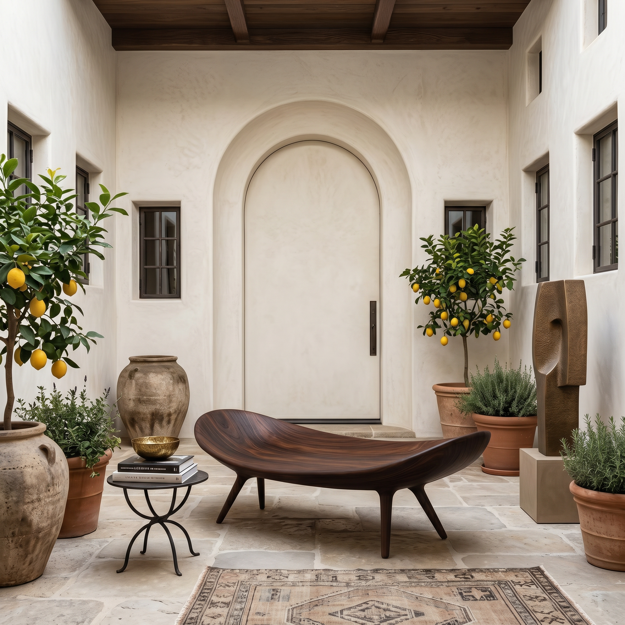 Sculptural Outdoor Bench For Garden Or Relaxed Spaces RTTHTTGDB004