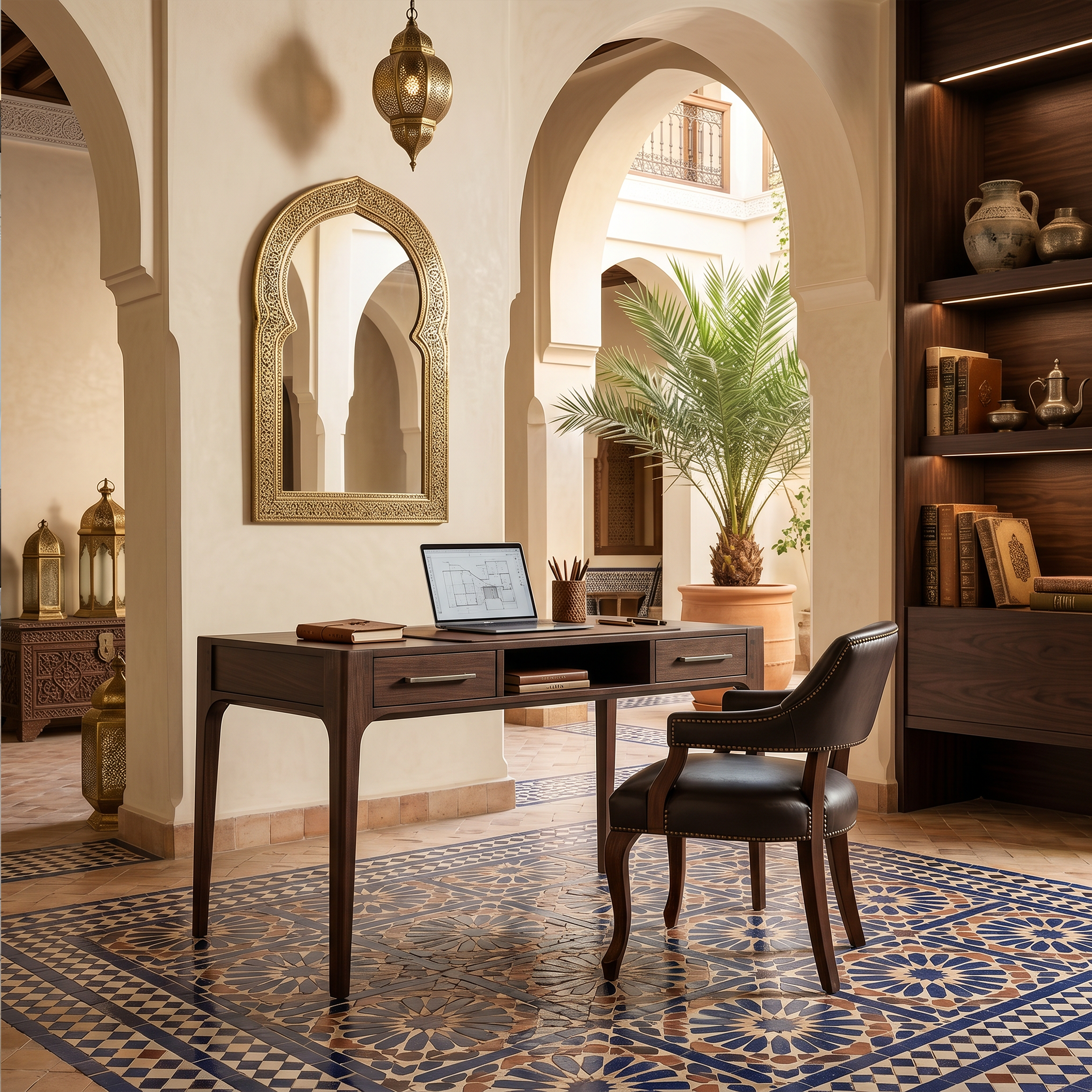 Contemporary Writing Desk With Slim Drawers For Study Room SILDTTRDE013