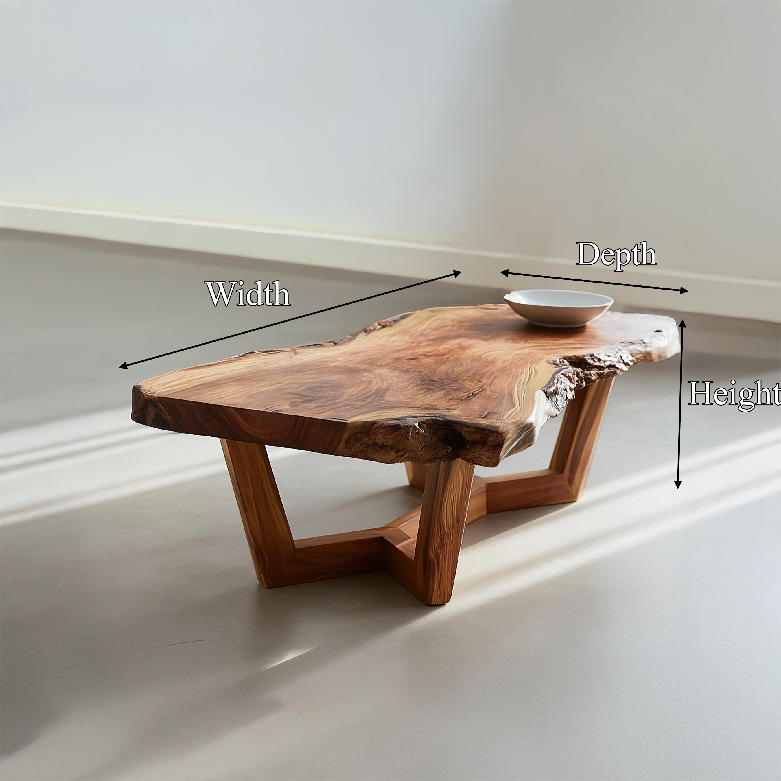 Mid Century Live Edge Coffee Table Living Room SINLSACF267