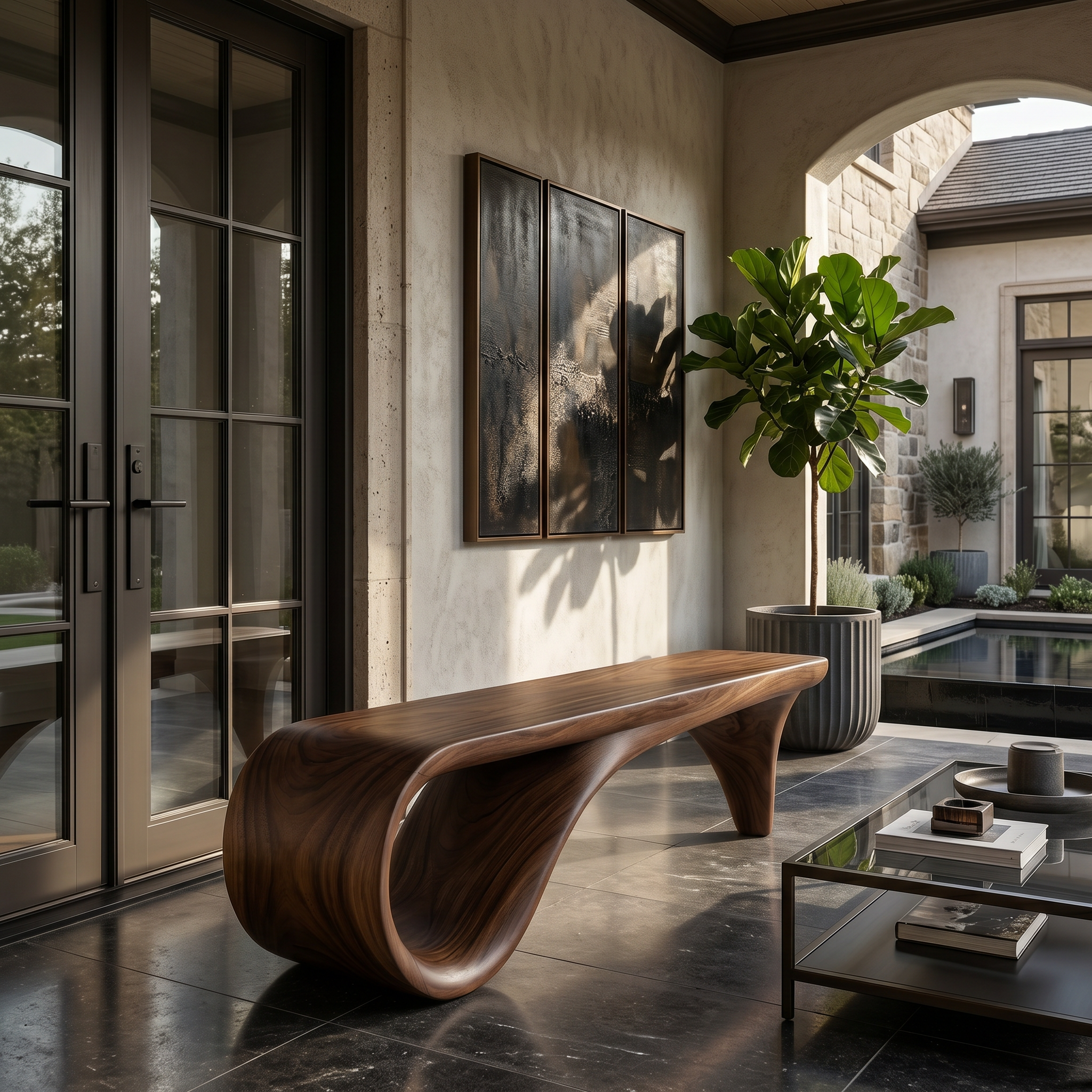 Live Edge Wooden Bench Rustic Interior SILDTTRBEN061
