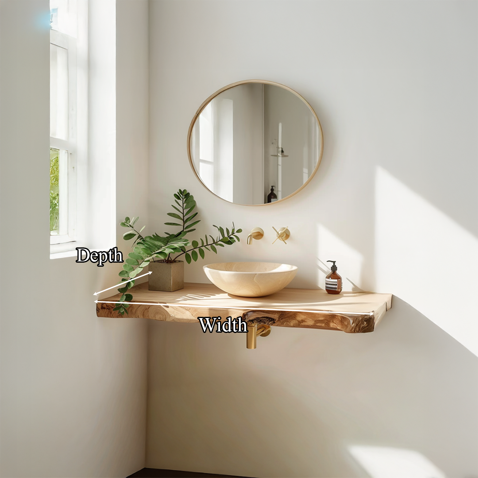 Rustic Floating Shelf Washstand Bathroom SINLSABRV084