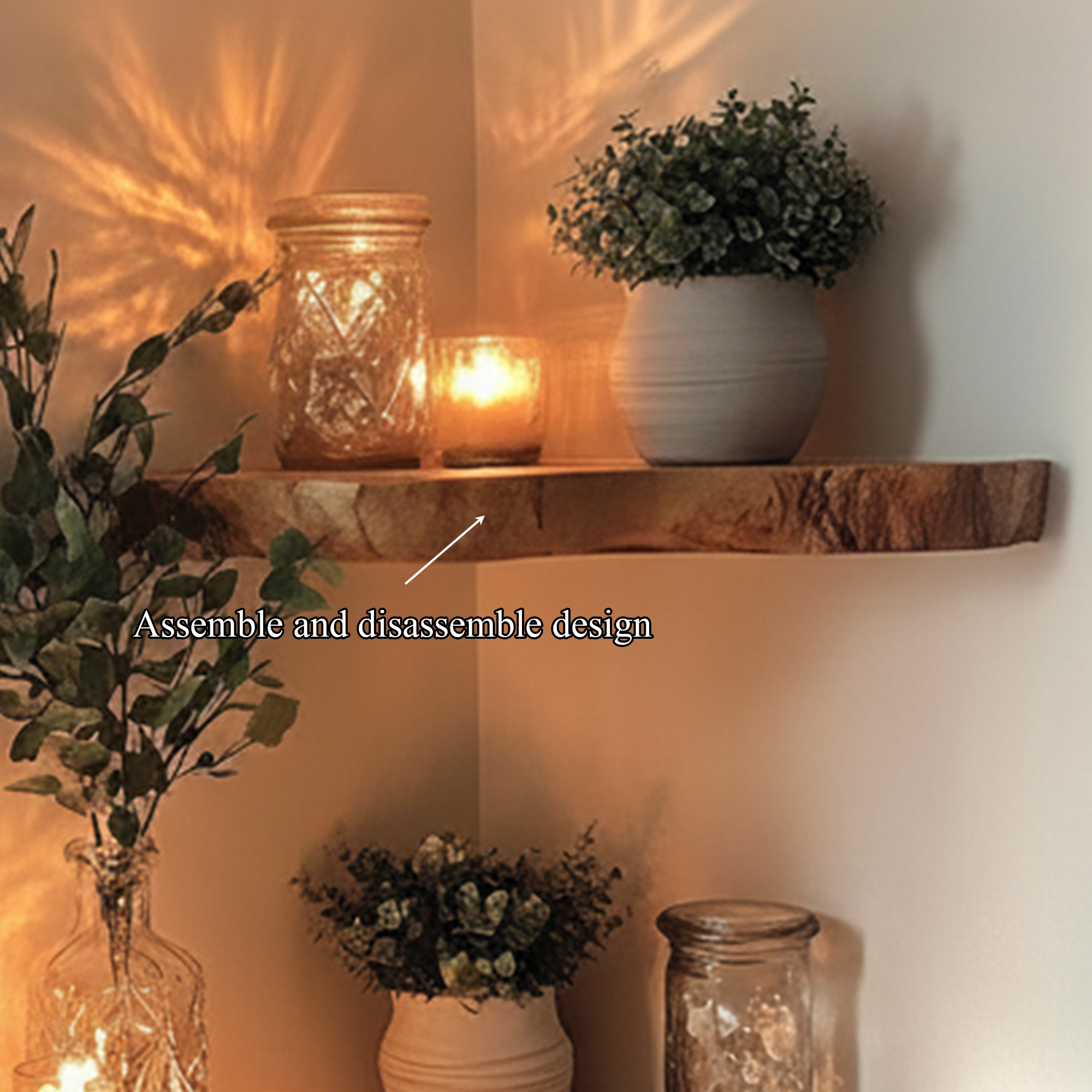 Rustic Halloween Farmhouse Wooden Floating Shelf Home Decoration SINLKIHW040