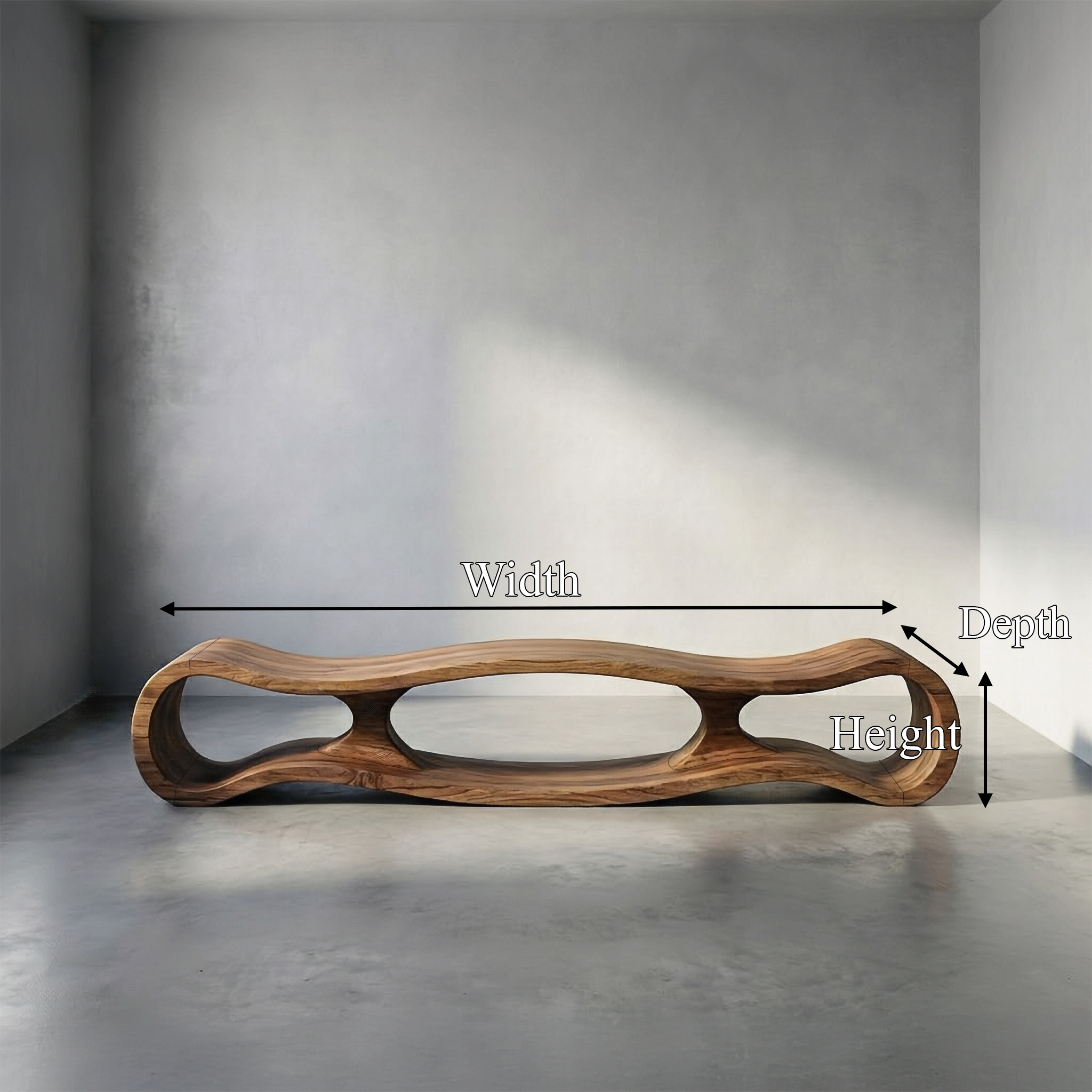 Rustic Sculptural Bench For Living Room And Entryway SINLSARS072