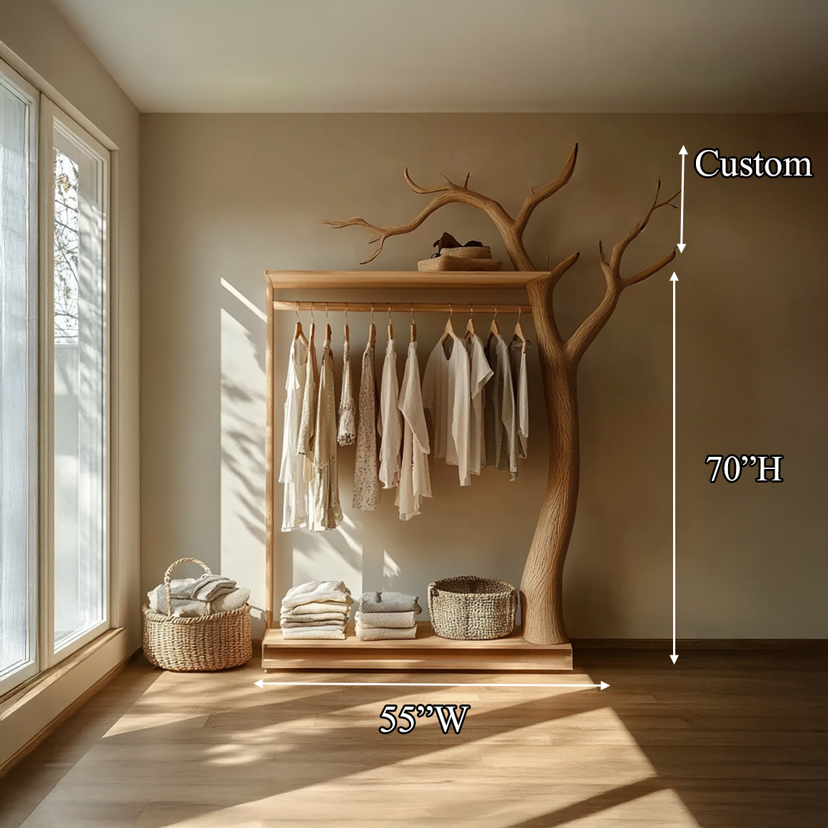 Rustic Clothing Rack Bedroom Hallway Entryway SINLSATCR041