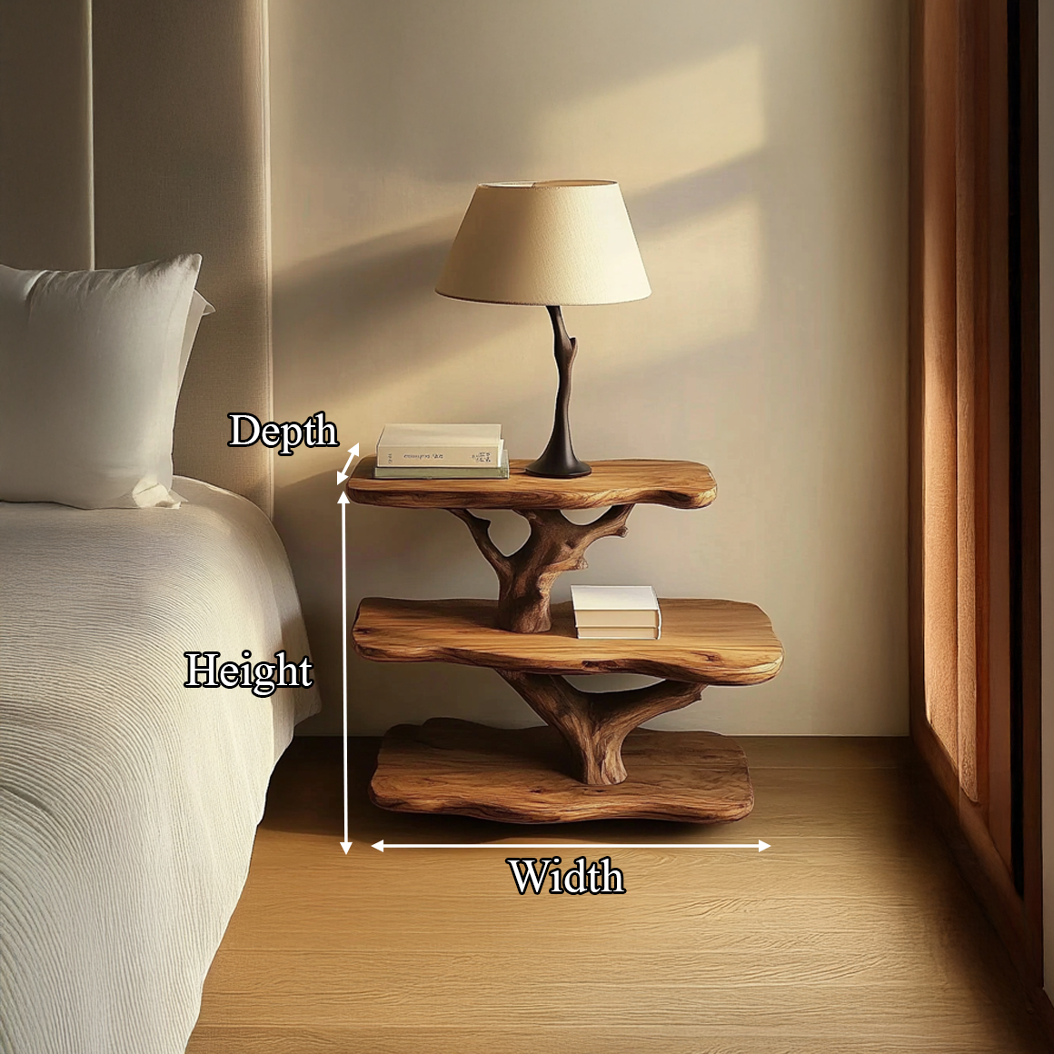 Rustic Tree Nightstand Bedroom And Guest Room SINLSABT084