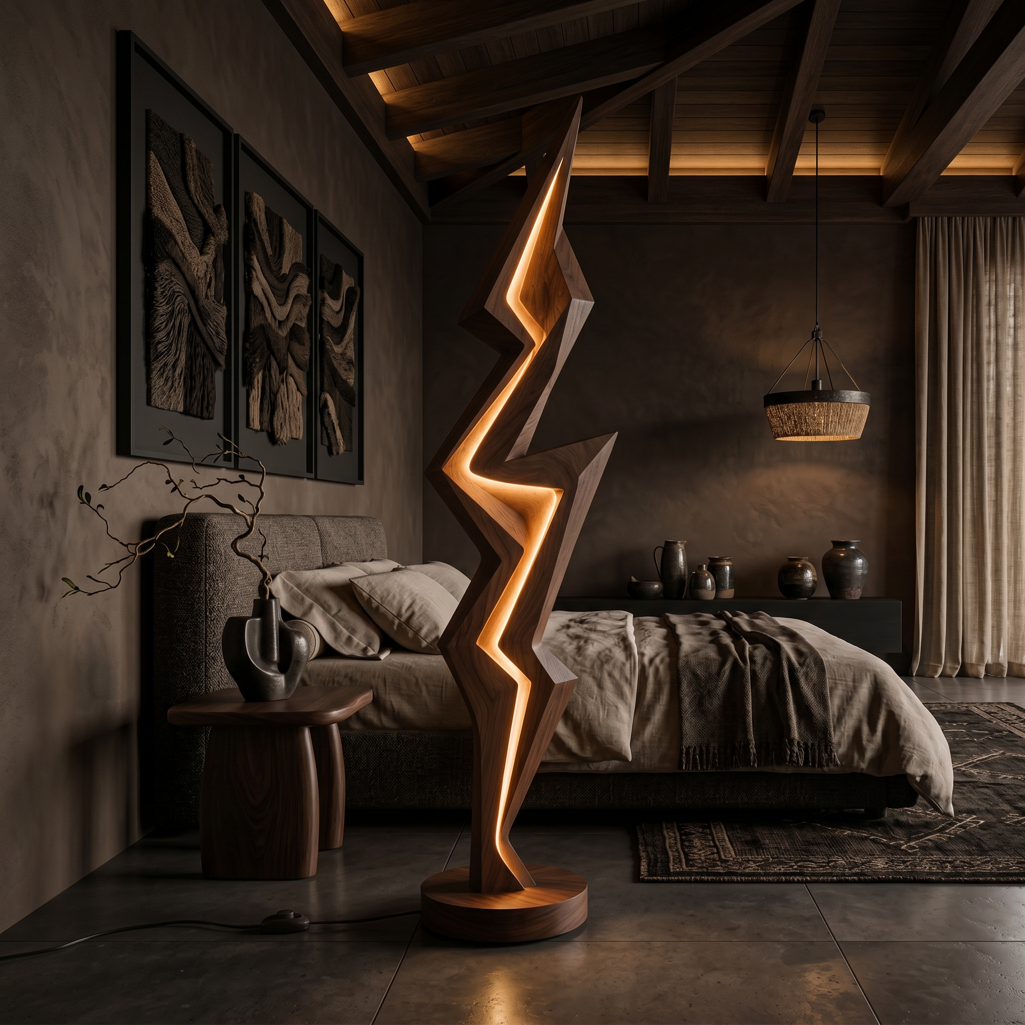 Minimalist Lightning Bolt Lamp For Modern Interior SILDTTNLAM040