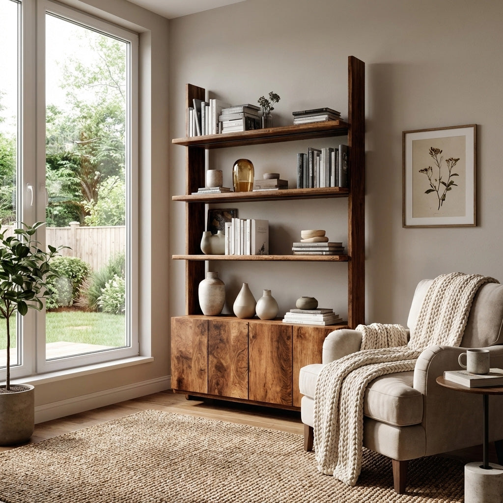 Modern Bookshelf With Open Shelf And Drawers For Living RTTHHNBS140