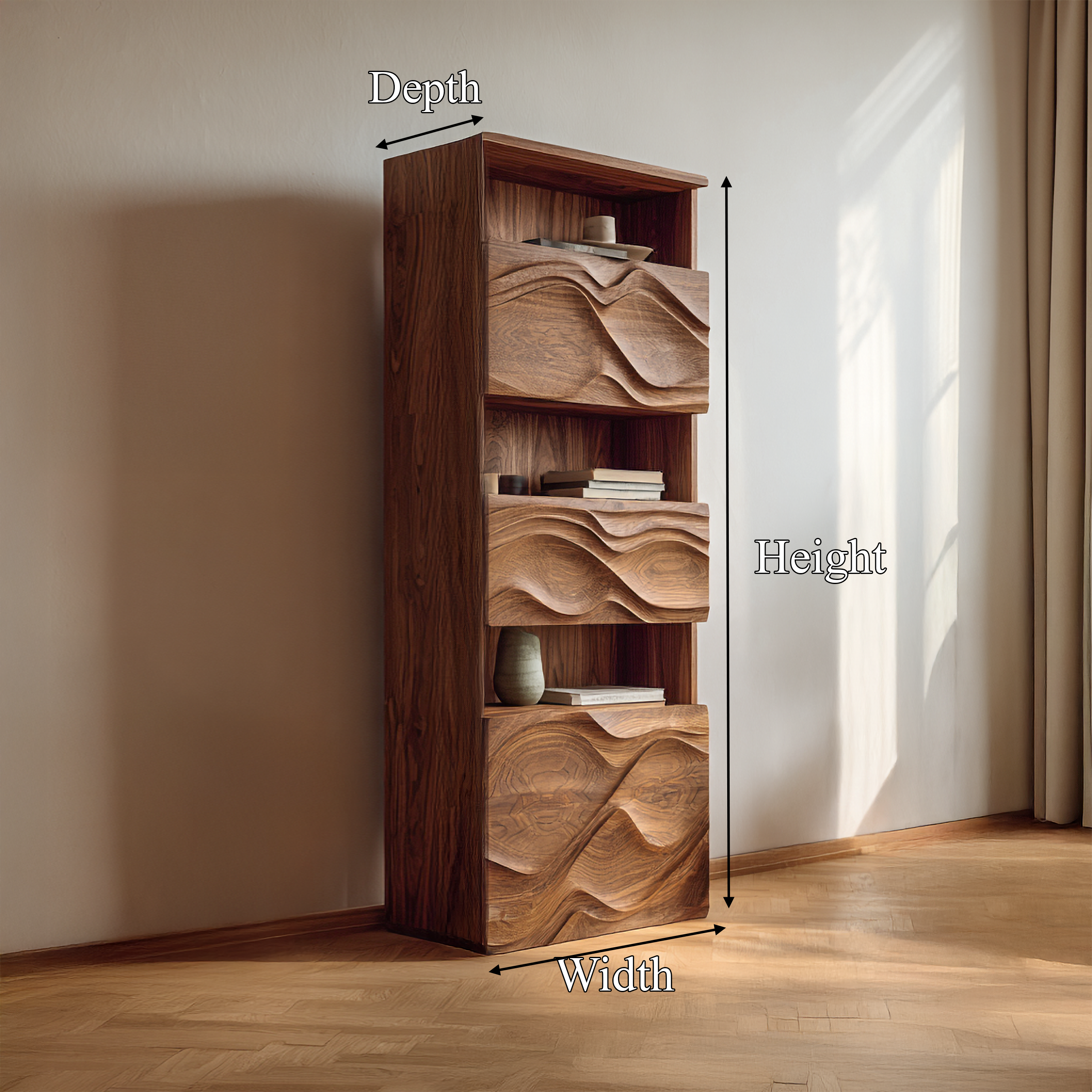 Organic Modern Tall Storage Cabinet For Living Room And Bedroom SINLSASC438