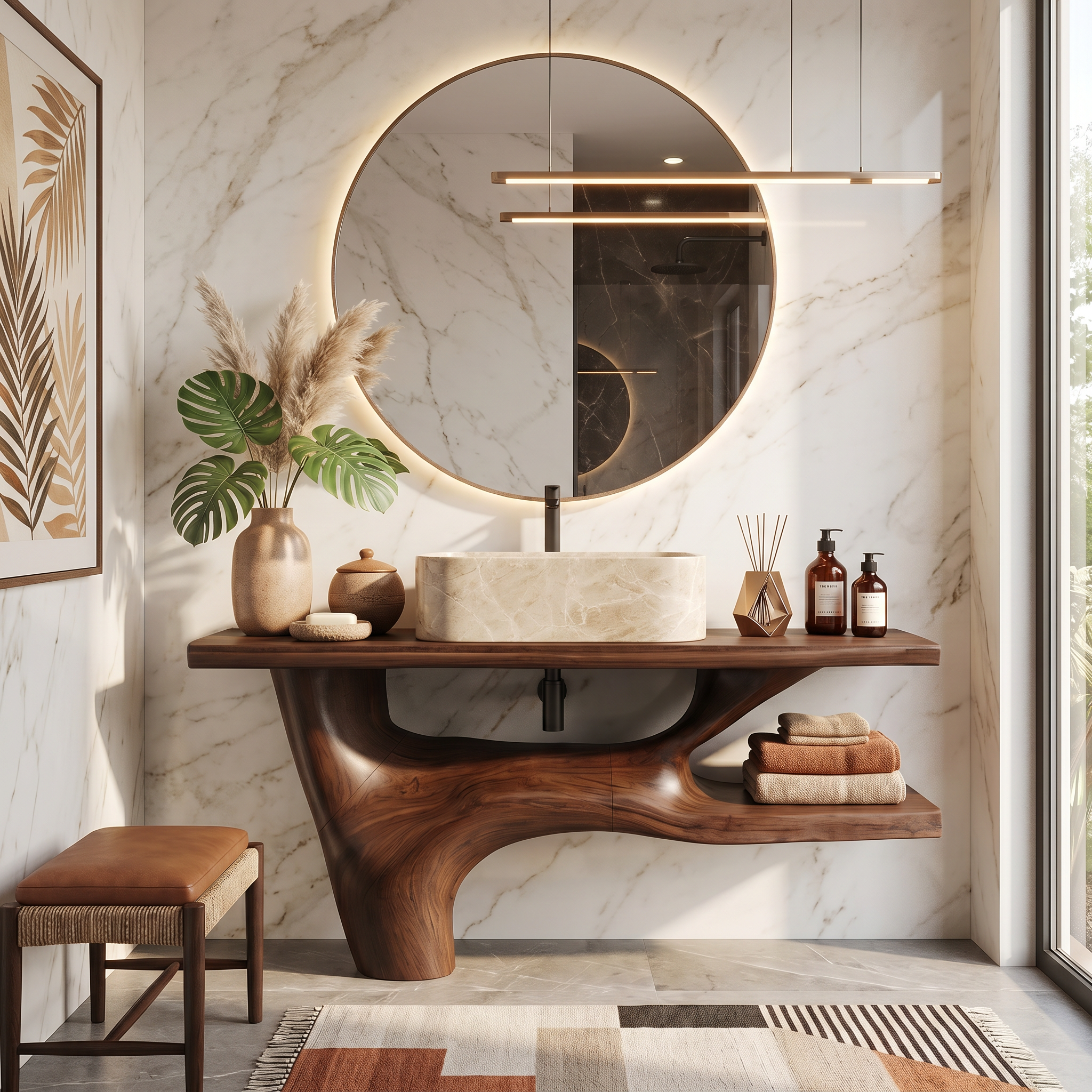 Handcrafted Solid Wood Vanity For Natural Interiors SILDTTRBRV002