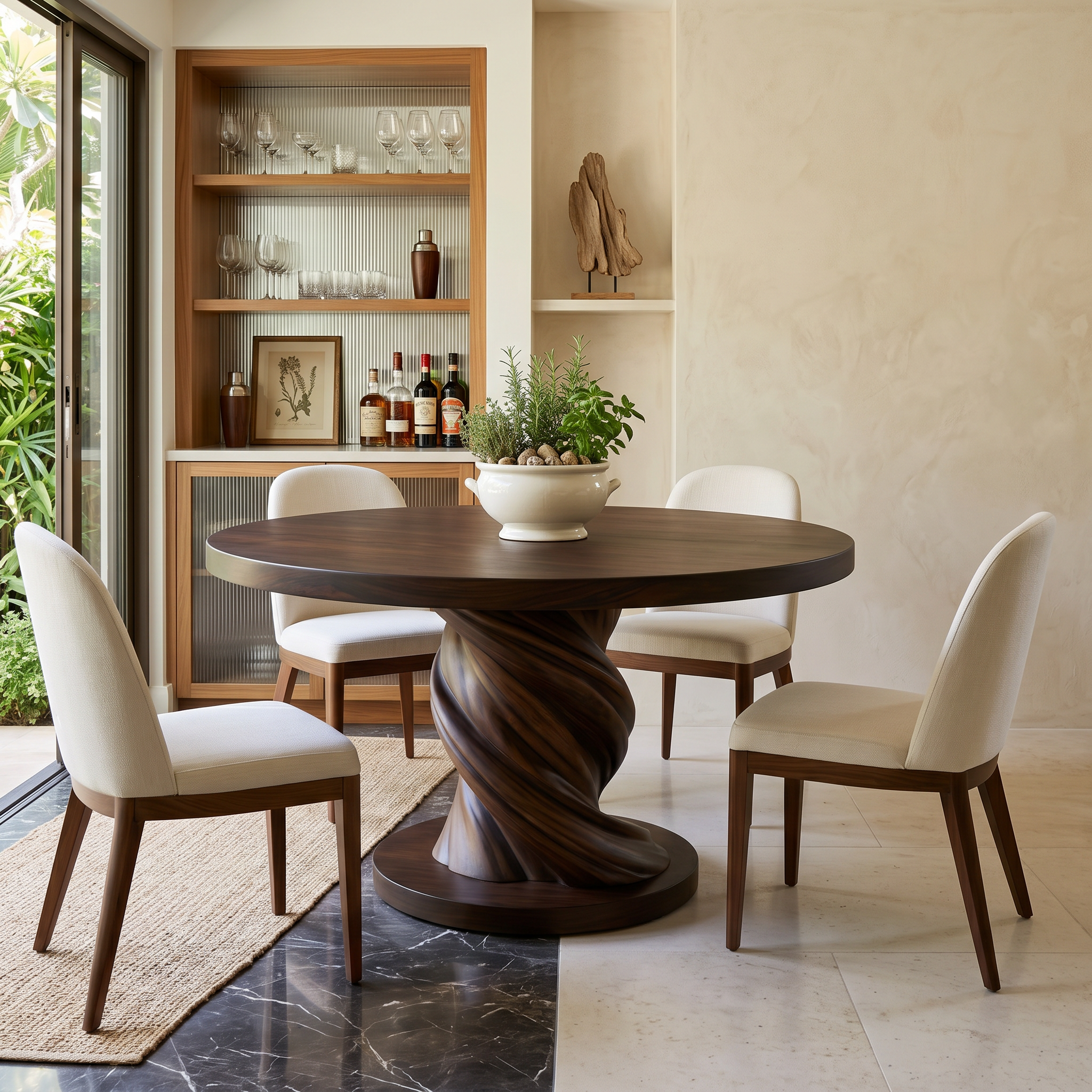 Tropical Twist Base Breakfast Table For Bright Kitchen SILDTTRDN079